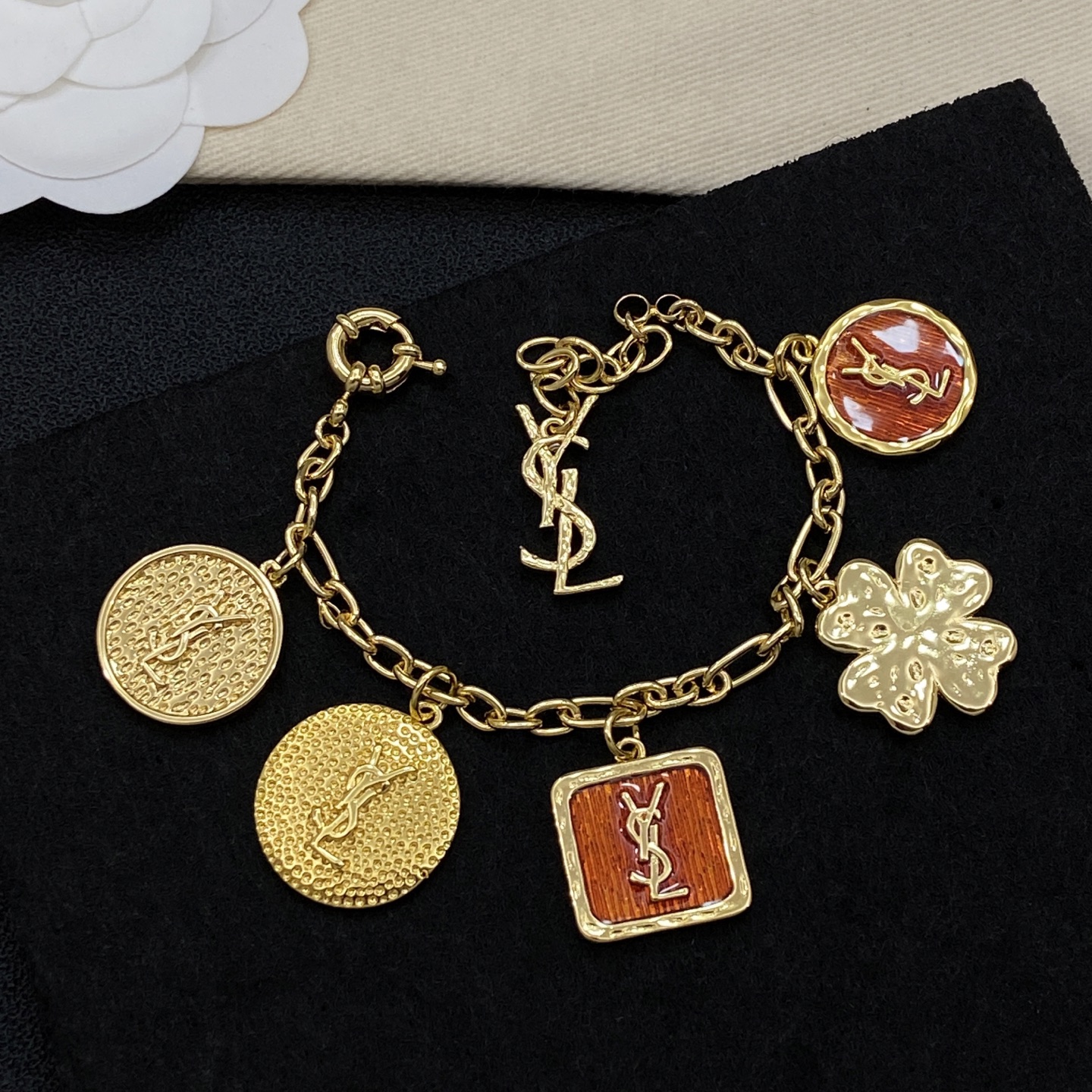 [TOP] Yves Saint Laurent YSL Bracelet - Gold - 711 Luxury