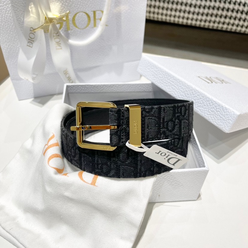 [TOP] Christian Dior Men's Belt Cowhide 35mm - Black - 711 Luxury