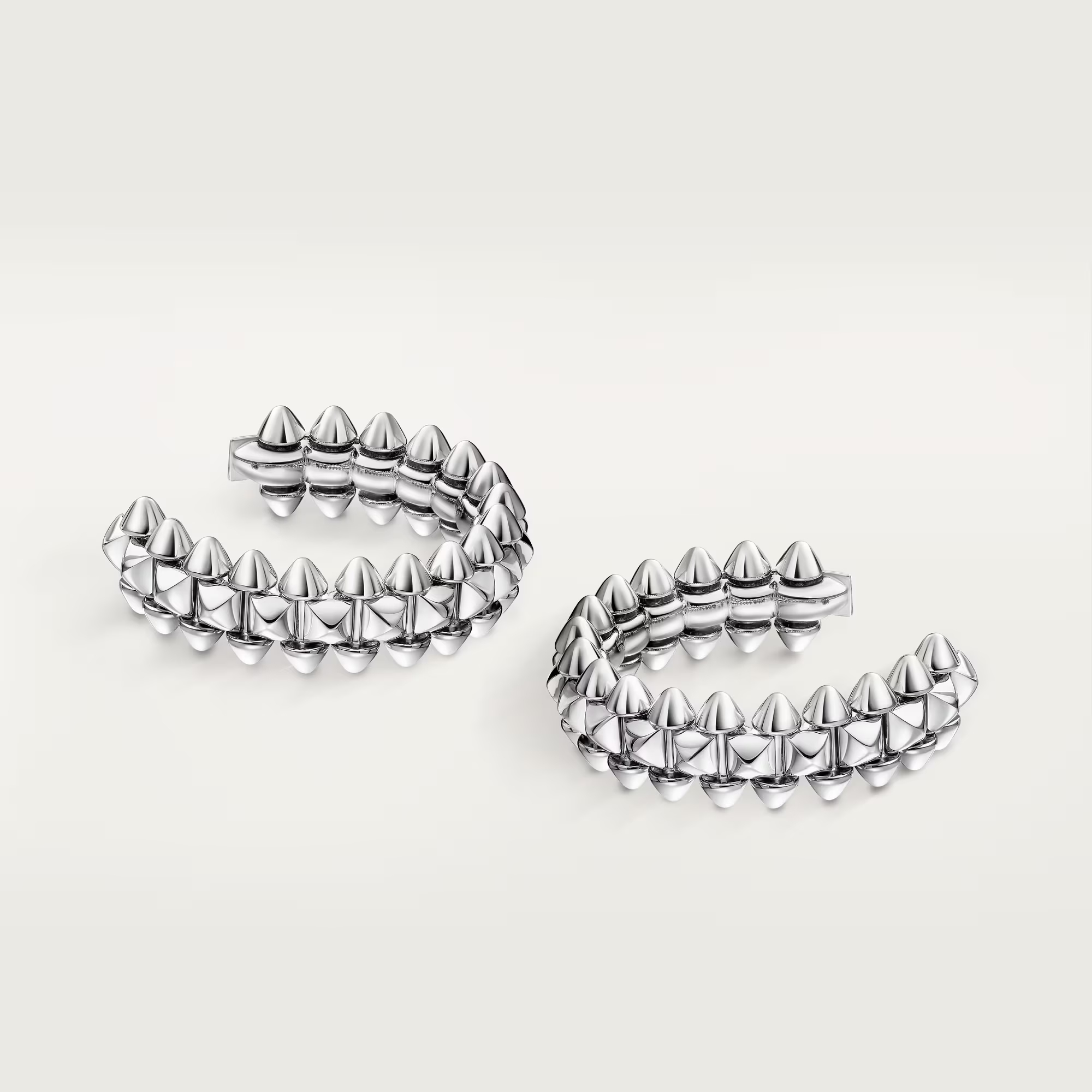 Carty Bullet Earrings, White Gold, Small Model