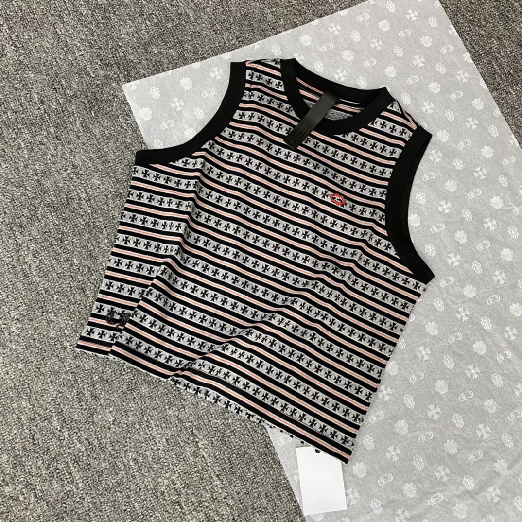 Chrome Hearts Clothing Chrome Hearts All Over Print Striped Jacquard Sword Vest #388686 View 2 | Nigo Office