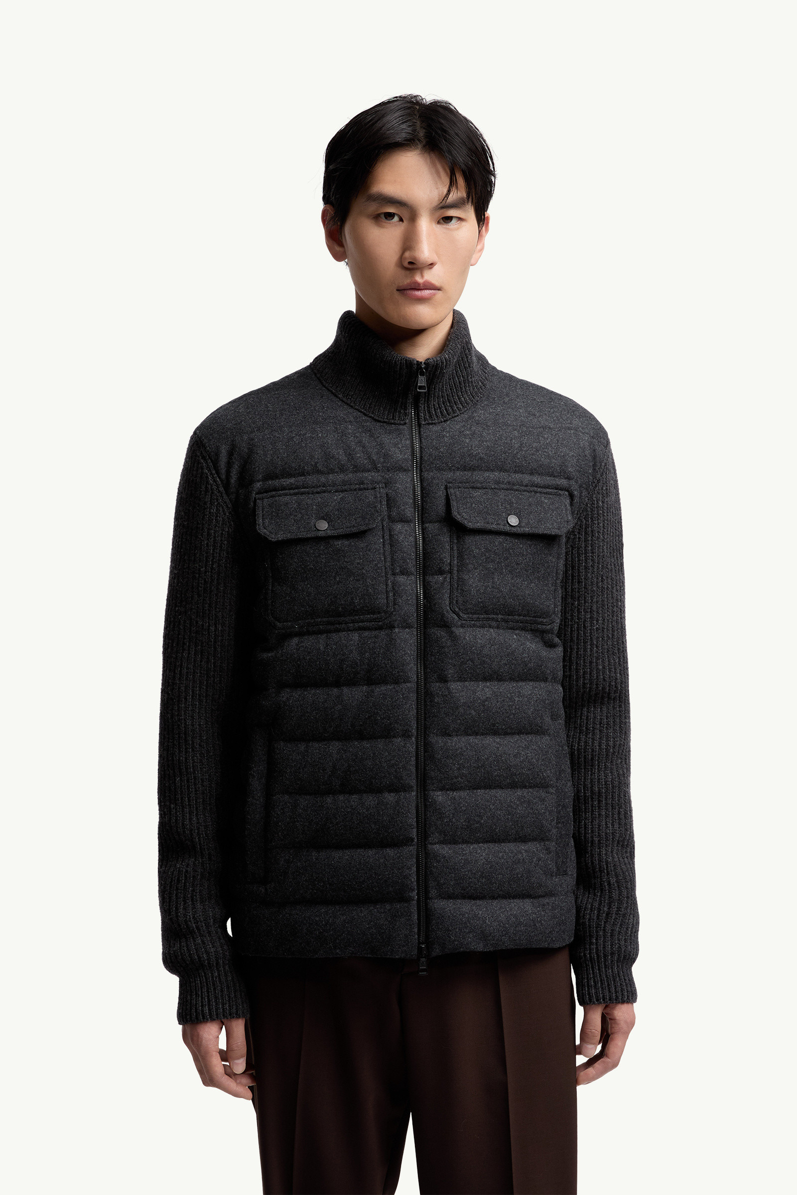 Designer Clothing Moncler Padded Wool Zip-up Cardigan #395533 View 2 | Nigo Office