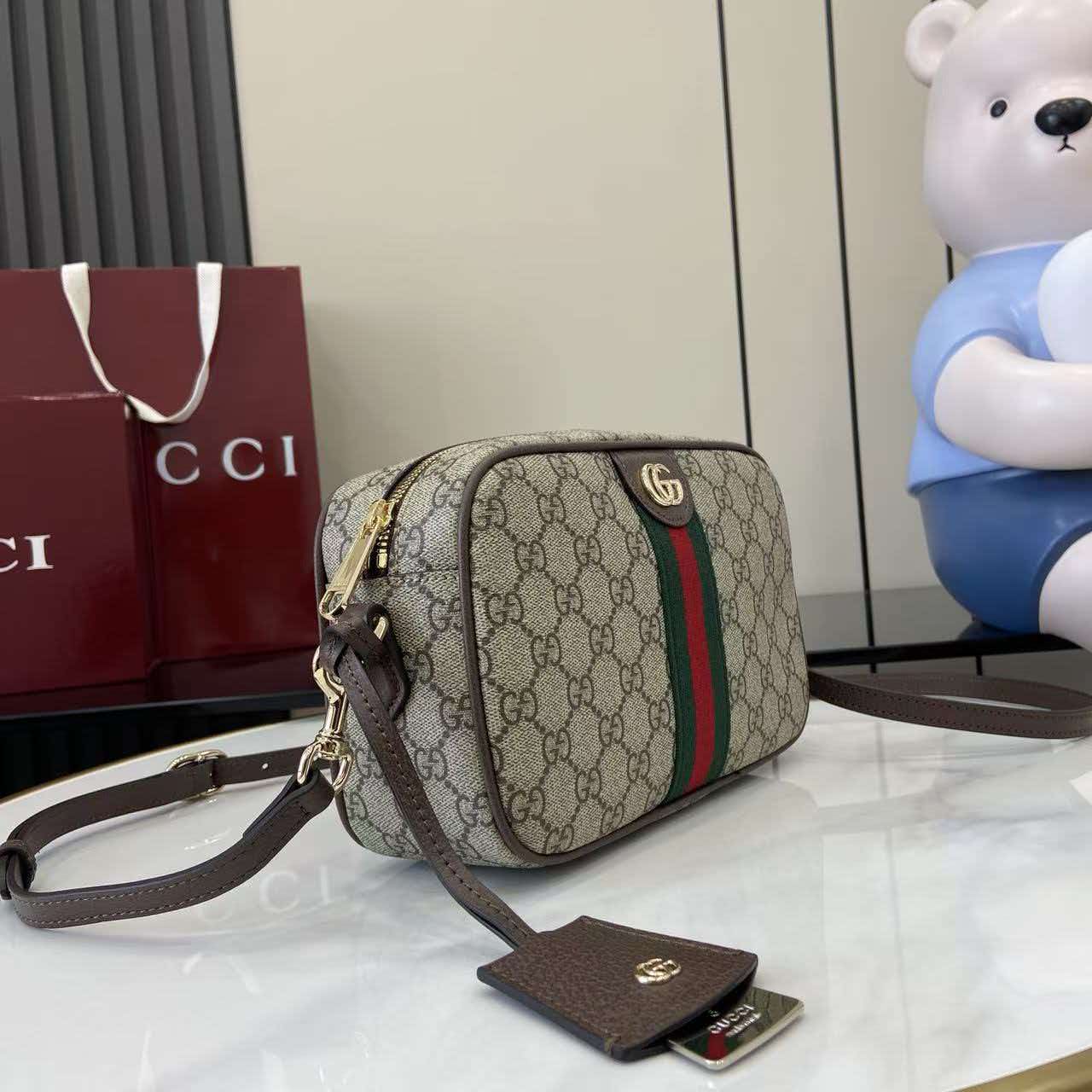 [TOP] GUCCI Ophidia Small Camera Bag 24x15x7cm - Brown - 711 Luxury