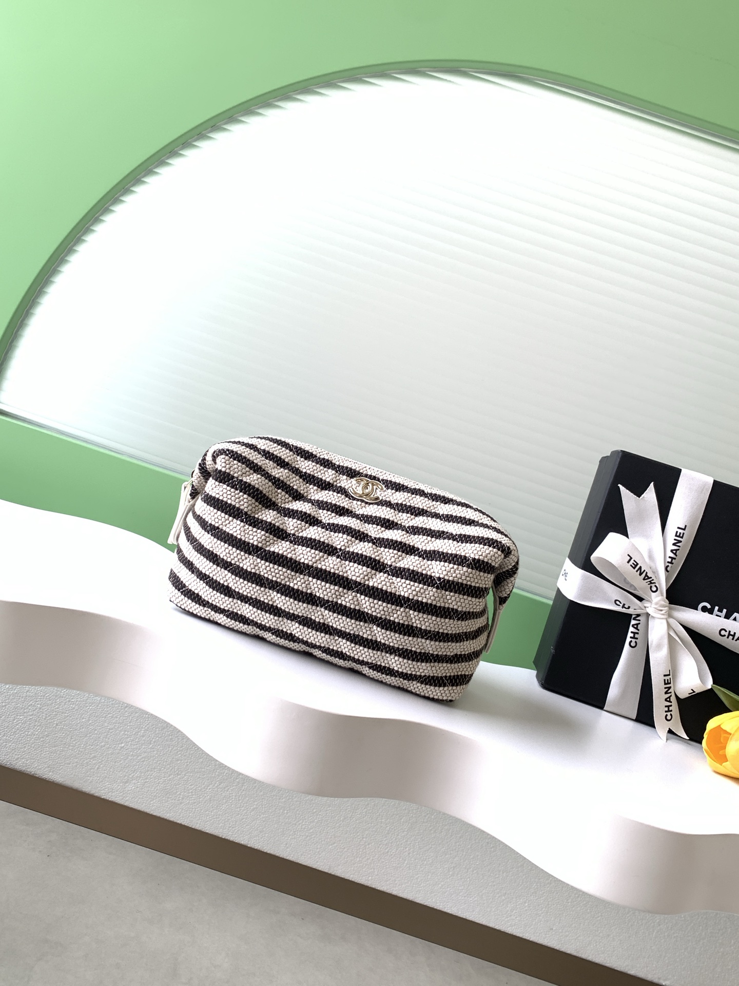 [TOP] CHANEL 26C Series Woven Striped Clutch  11-22-9 cm - 3 Colors