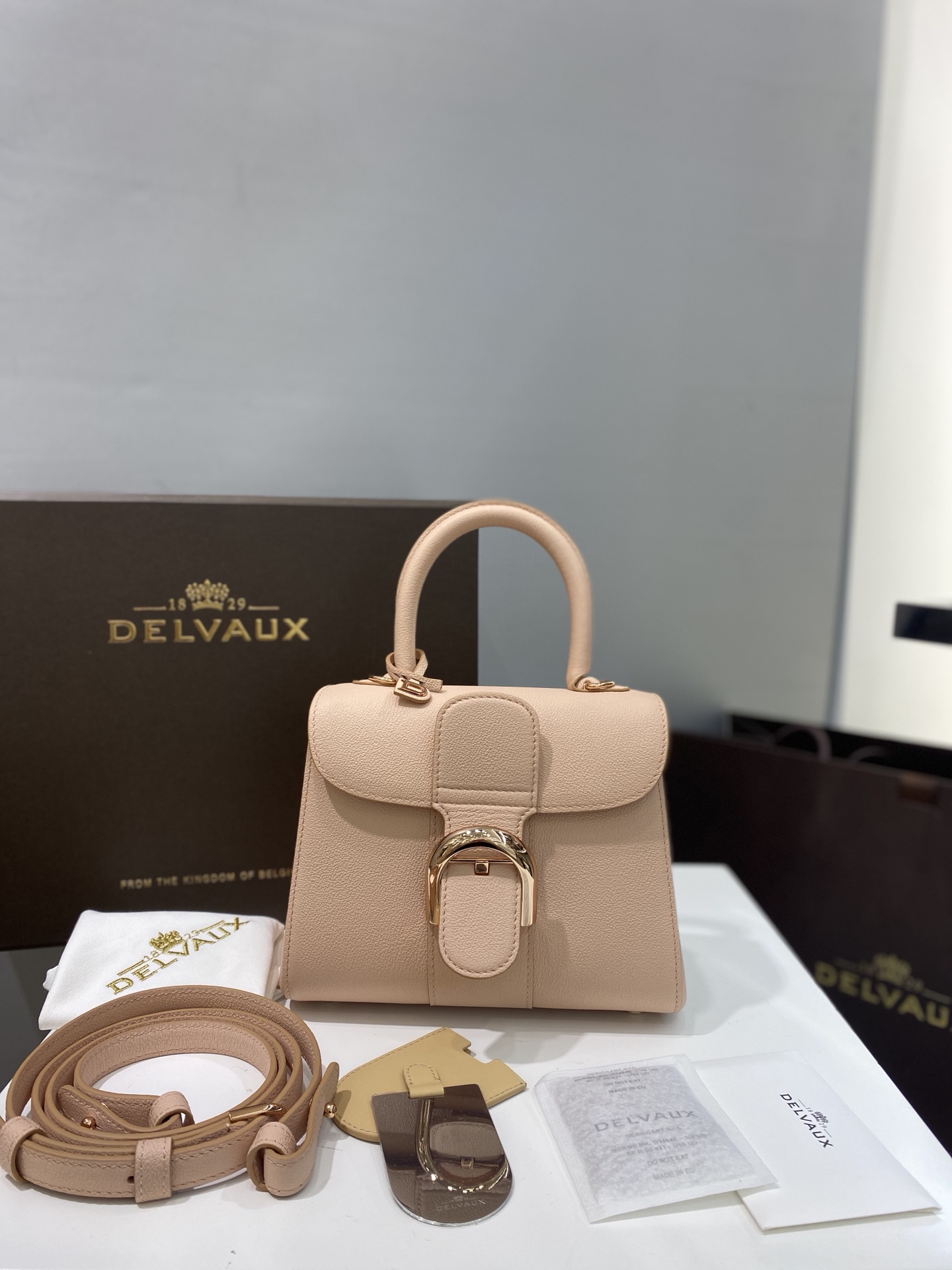 [TOP] Delvaux Brillant Bag Togo Leather 20x8x15.5cm - Pink - 711 Luxury