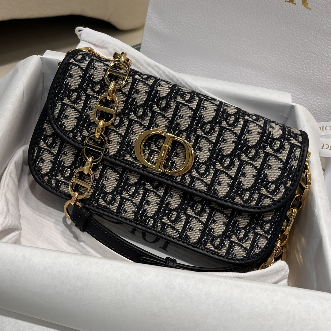 [TOP] Christian Dior Montaigne Bag 22.5*12.5*6.5cm - Navy Blue