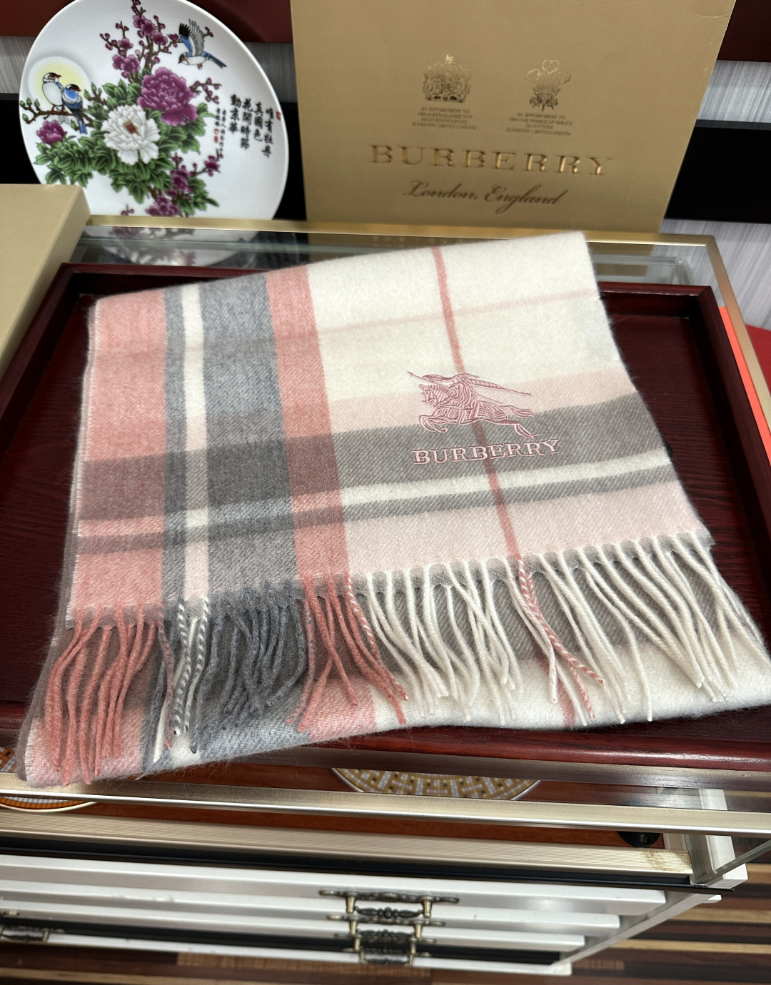 [TOP] BURBERRY Scarf 32x180cm - Pink - 711 Luxury