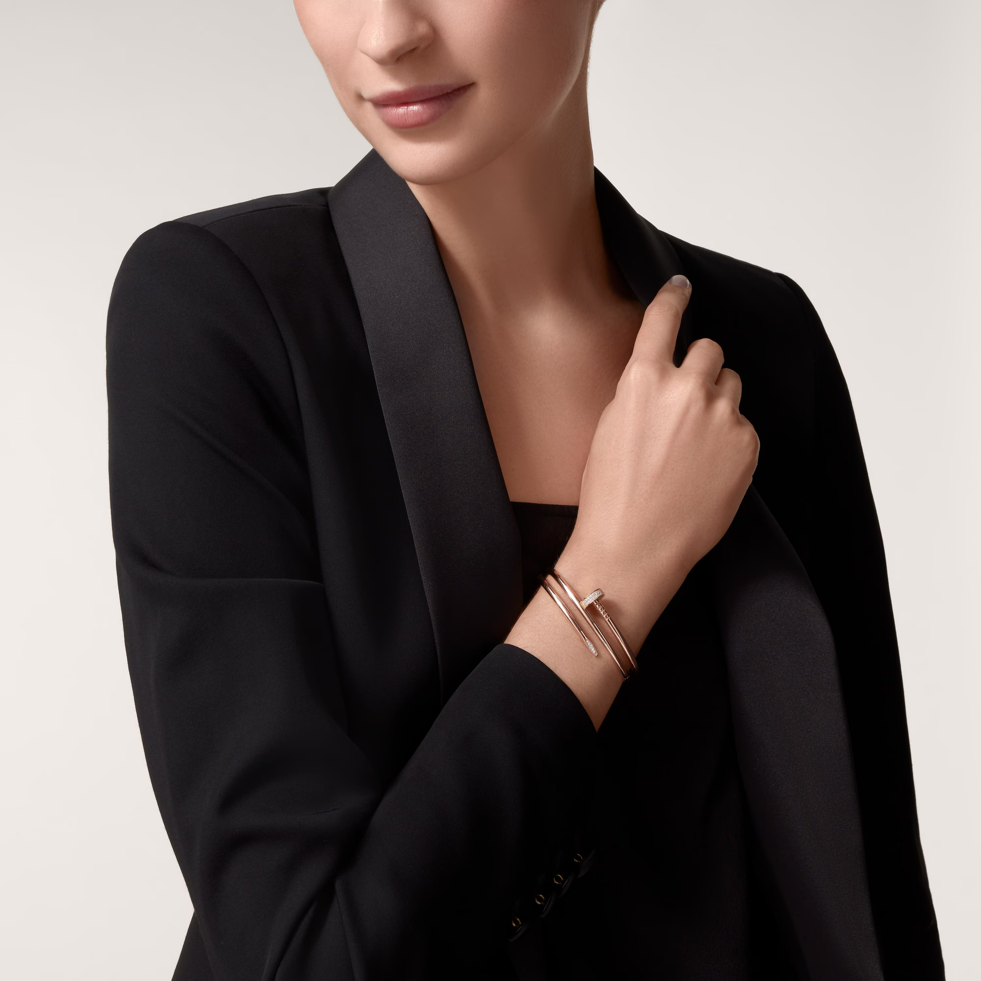 Carty Nails Infinity Wrap Bracelet ,Rose Gold ,Moissanite