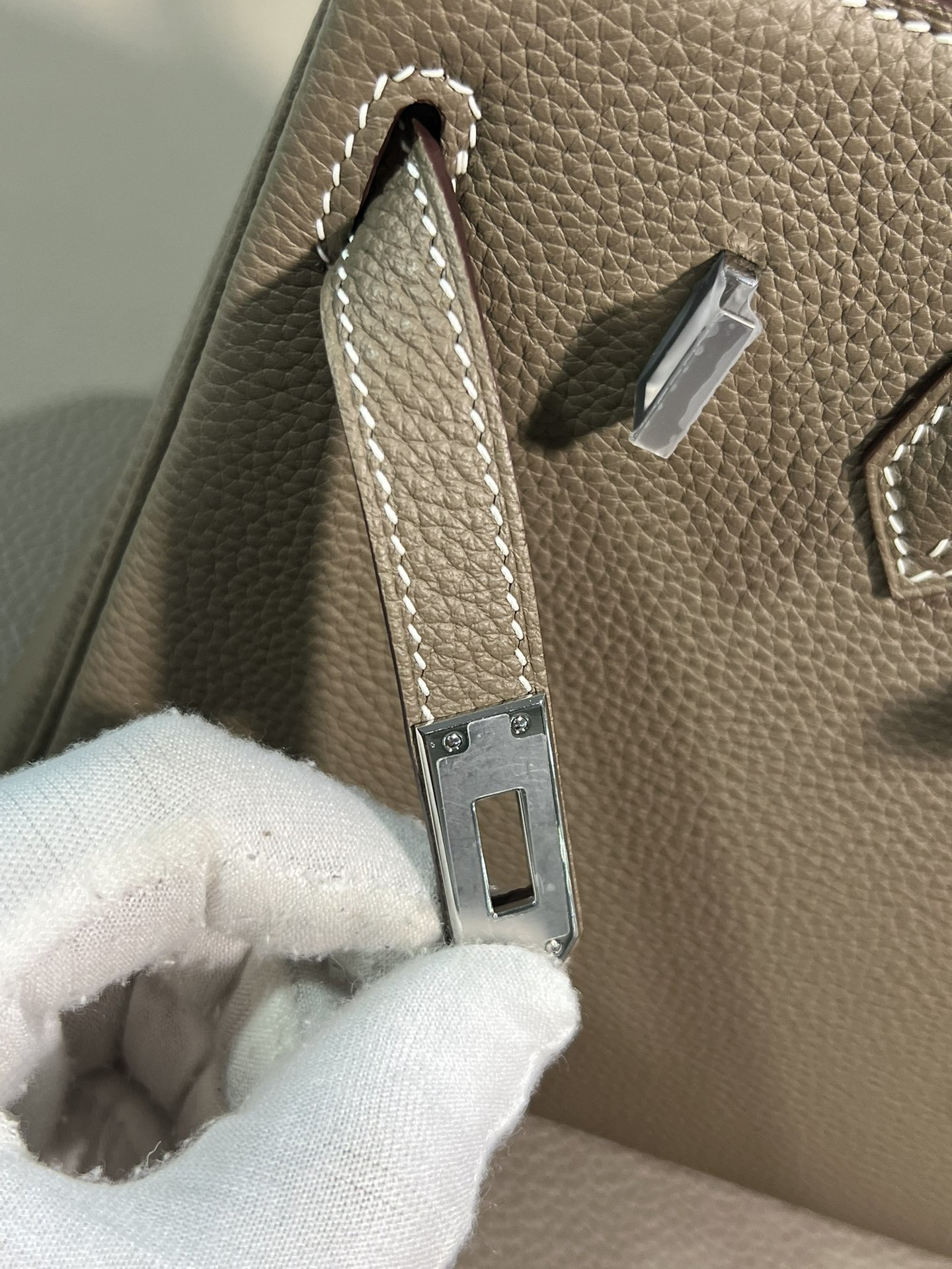 [TOP] HERMES Birkin Togo Leather 25cm - Etoupe & SHW