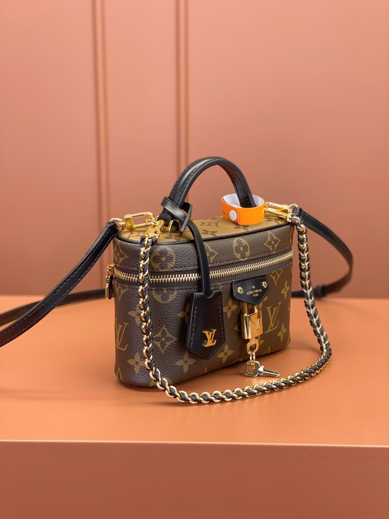 [TOP] Louis Vuitton LV Vanity Chain Pouch 19*12*8.5cm - Brown - 711 Luxury