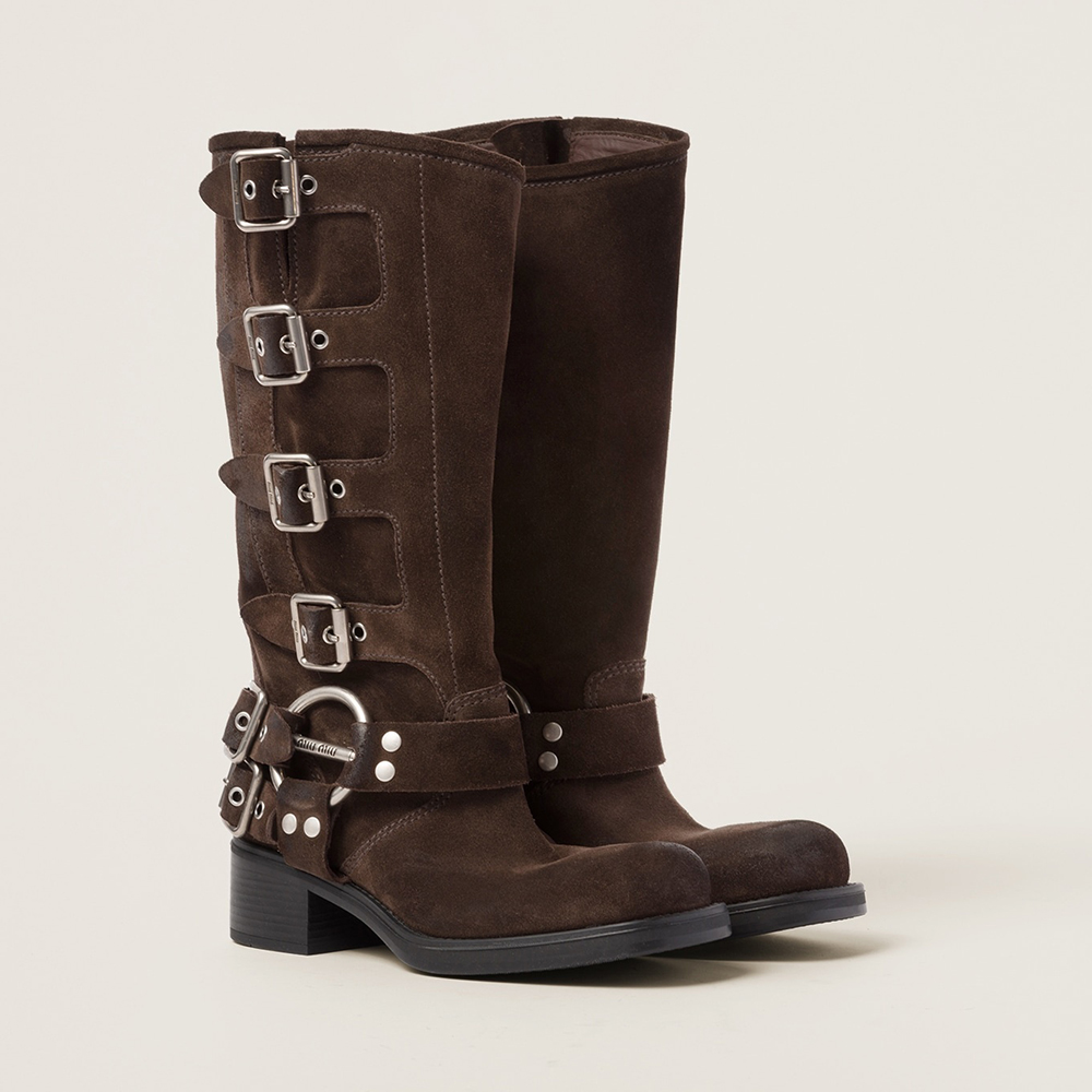 Designer Shoes MiuMiu Suede Boots | Nigo Office