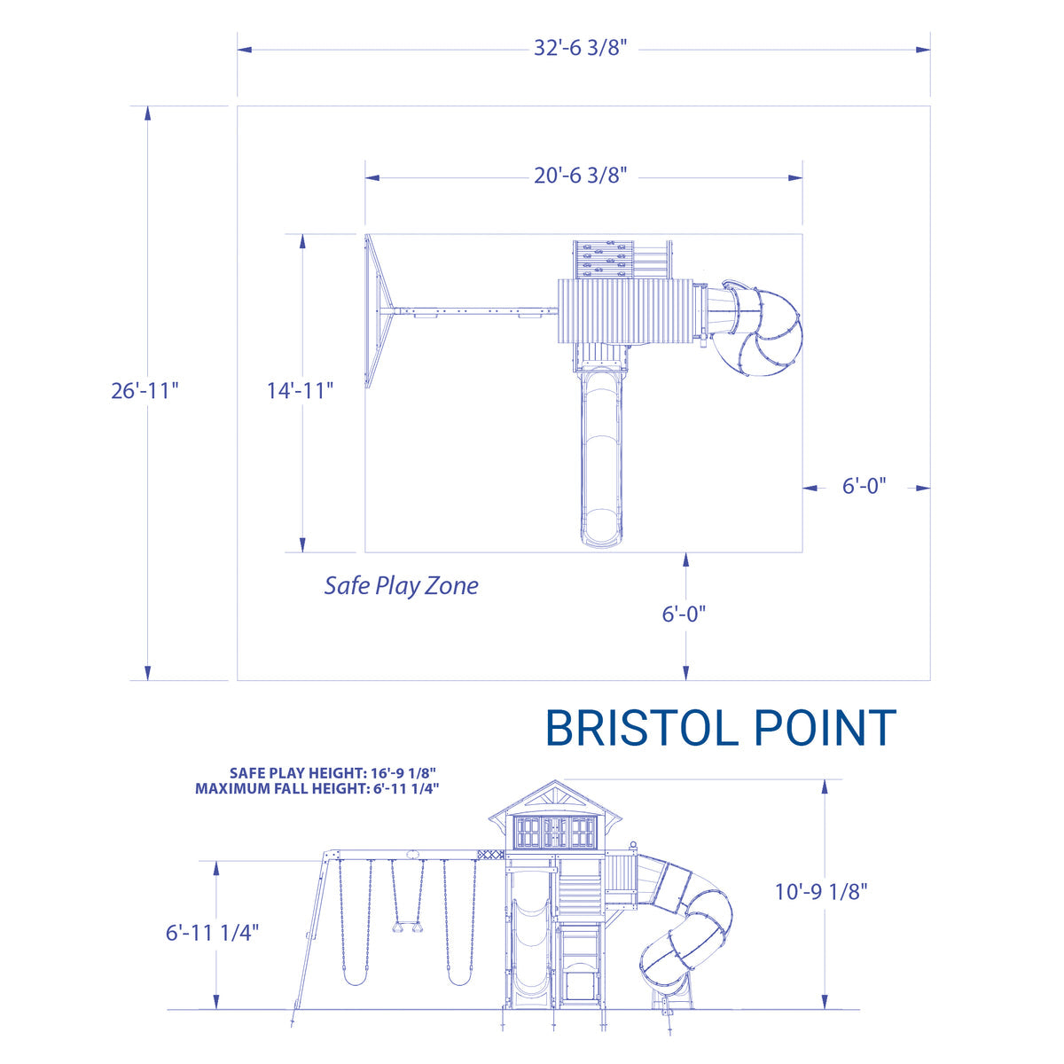 Bristol Point Wooden Swing Set