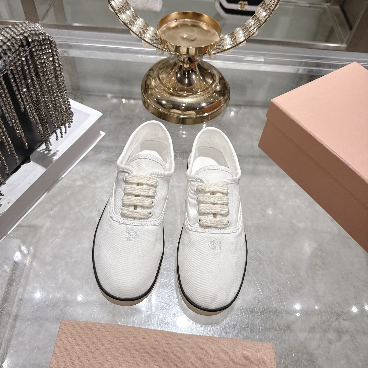 [TOP] Miu Miu Casual Shoes - White - 711 Luxury