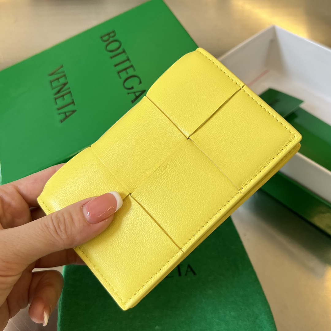 [TOP] Bottega Veneta BV Folding Slim Business Card Holder 12.5x7.5 cm - Bright Yellow - 711 Luxury