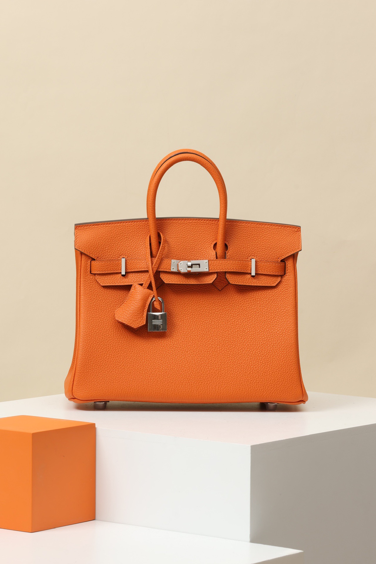 [TOP] HERMES Birkin Togo Leather 25cm - Orange H & SHW - 711 Luxury