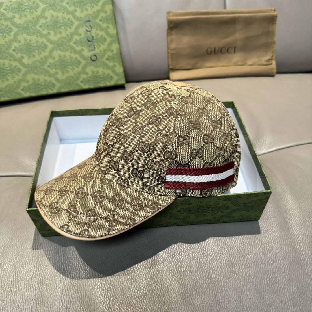 [TOP] GUCCI Classic Baseball Hat - Brown - 711 Luxury