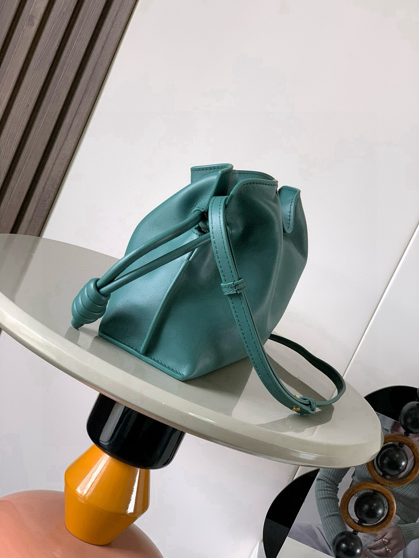 [TOP] LOEWE Flamenco Bag Cowhide Leather 23x18x9cm - Green