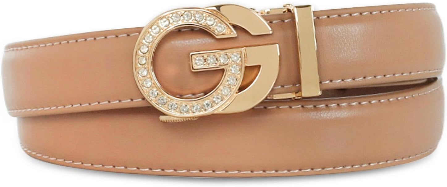 Aurolran Women's Leather Belt with Buckle - Ideal for Dresses, Jeans, and Coats