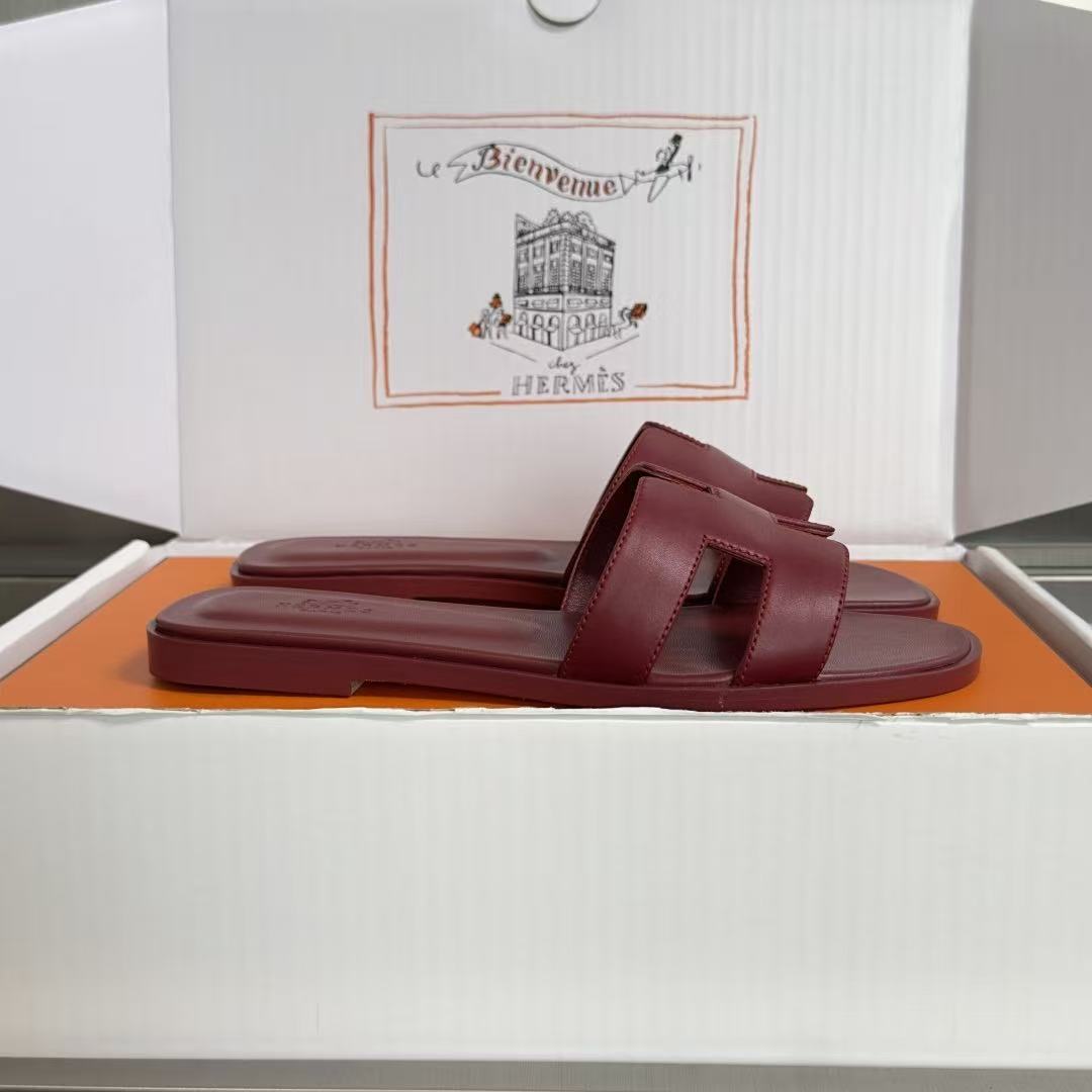 [TOP] HERMES Oran Smooth Leather Sandals - 2 Colors - 711 Luxury