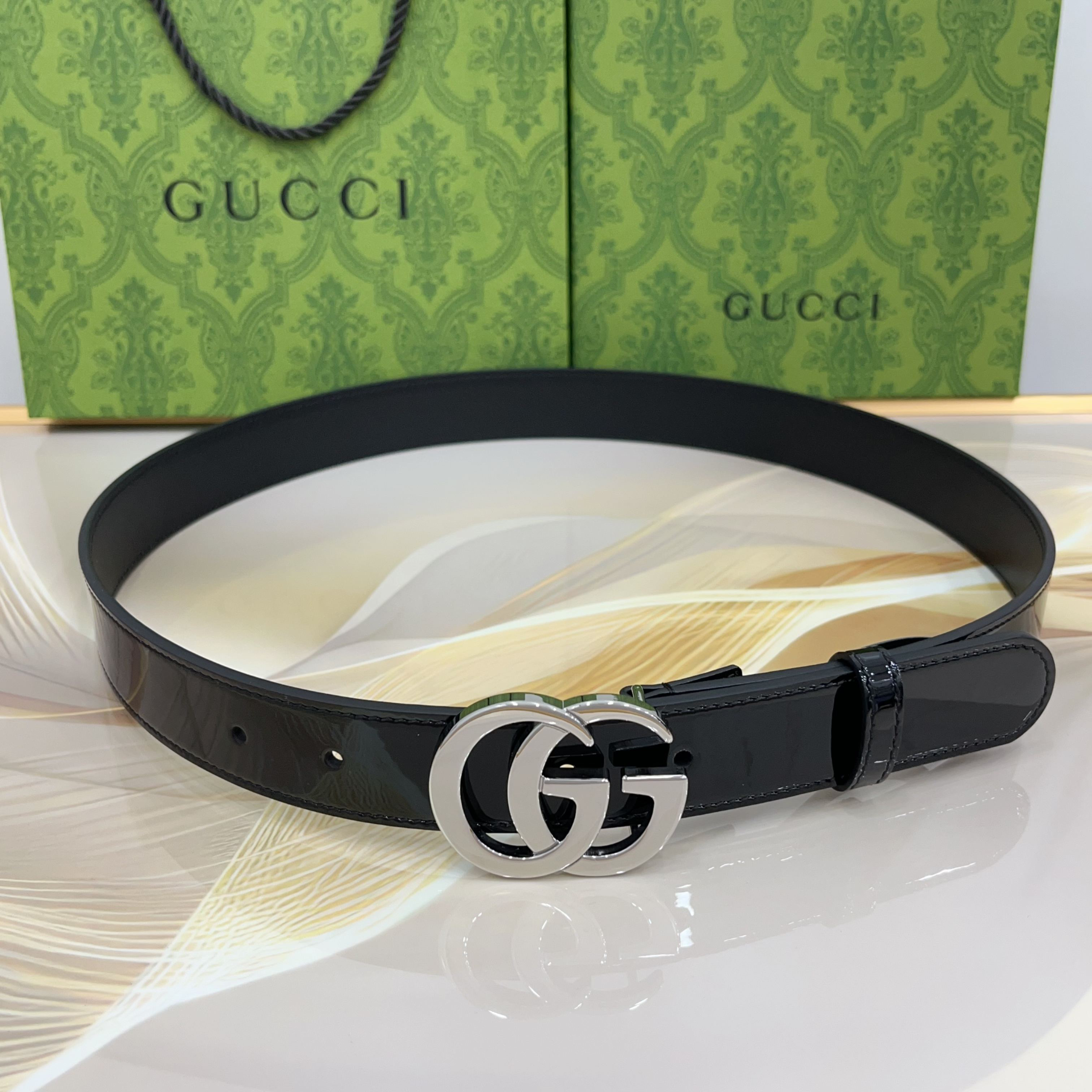 [TOP] GUCCI  Belt 3 cm - Black - 711 Luxury