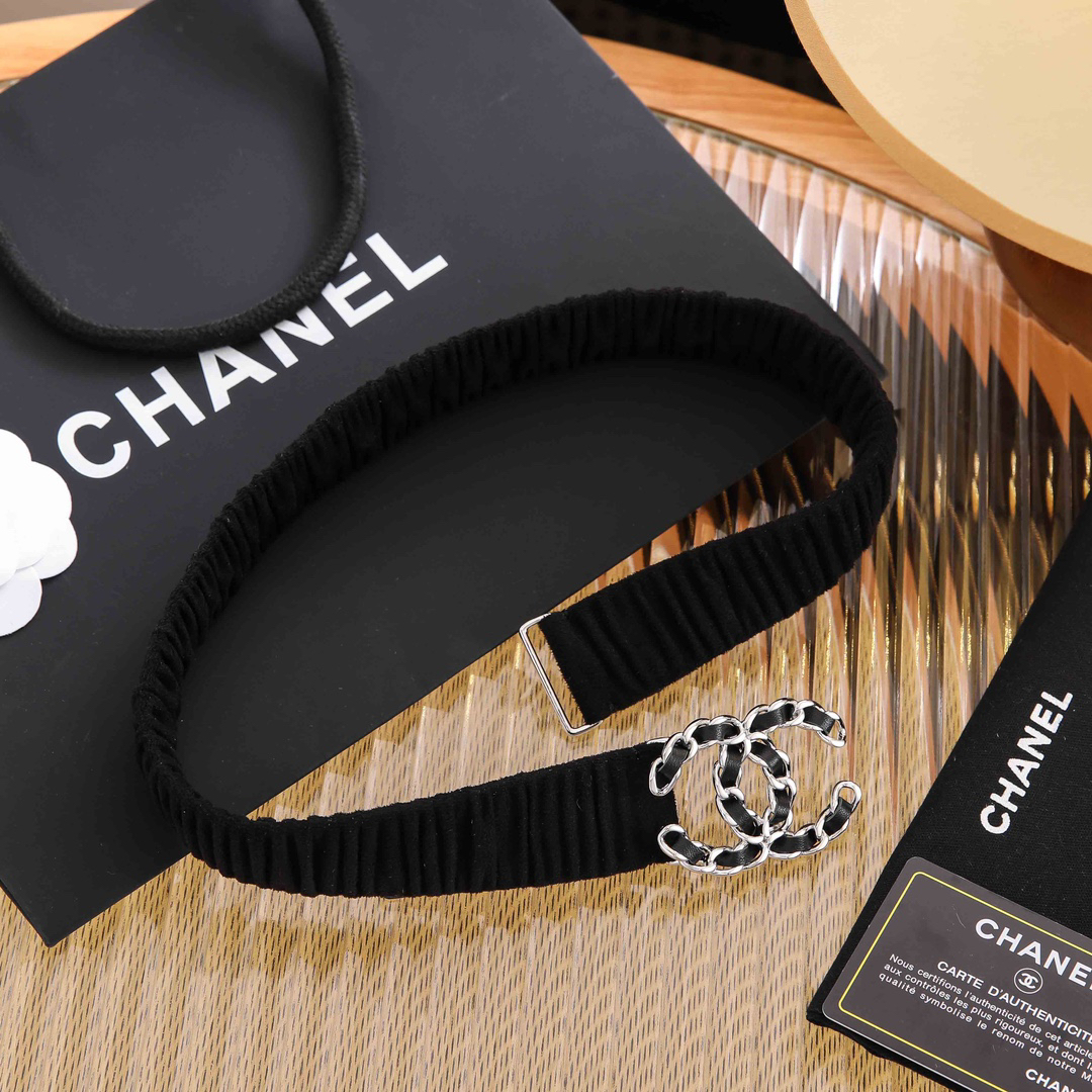 [TOP] CHANEL Elasticity Belt 4 Sizes - Black - 711 Luxury
