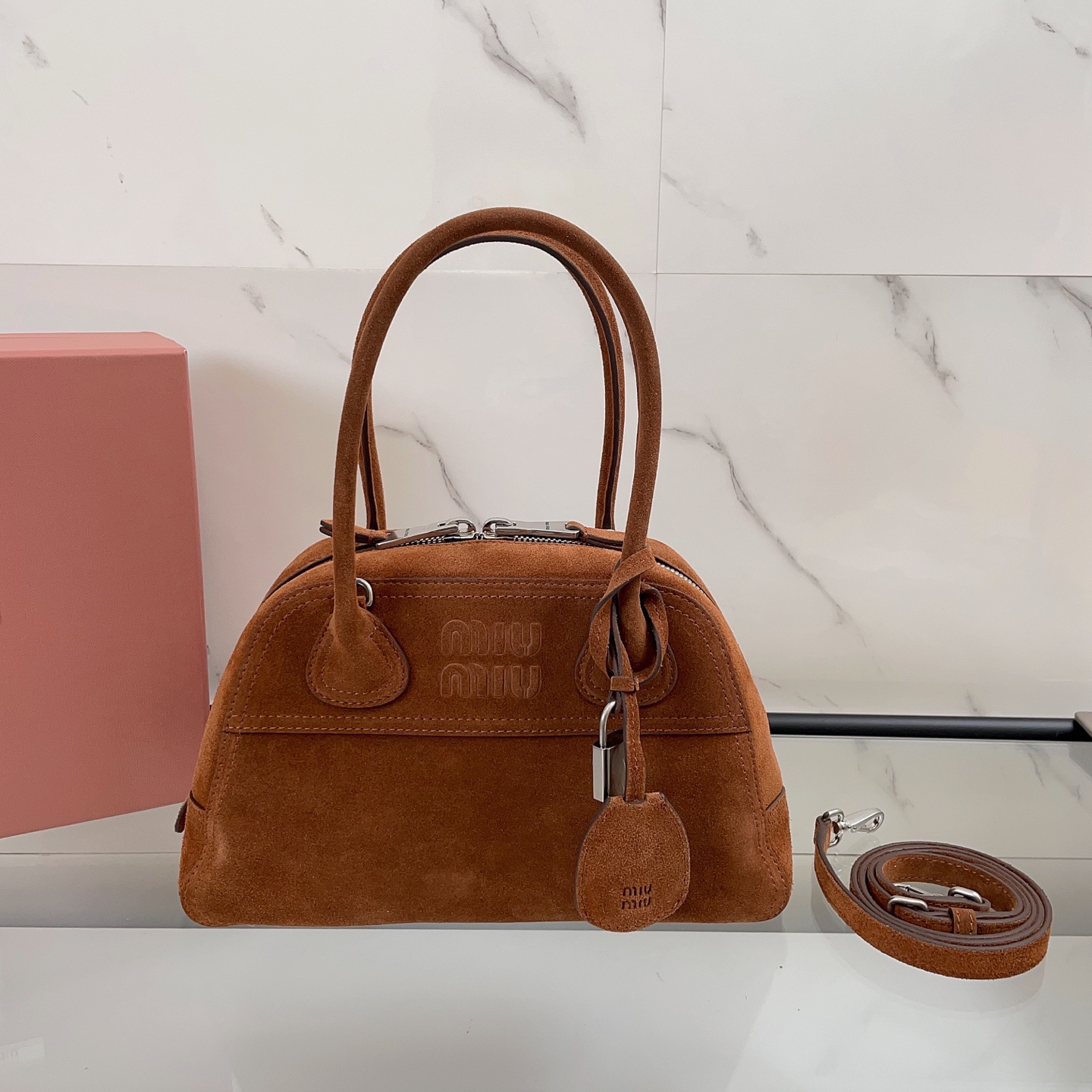 [TOP] Miu Miu Vivant Handbag 28X17X9.5CM - Brown - 711 Luxury