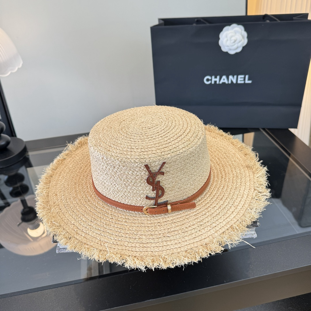 [TOP] Yves Saint Laurent YSL Hat - Beige - 711 Luxury
