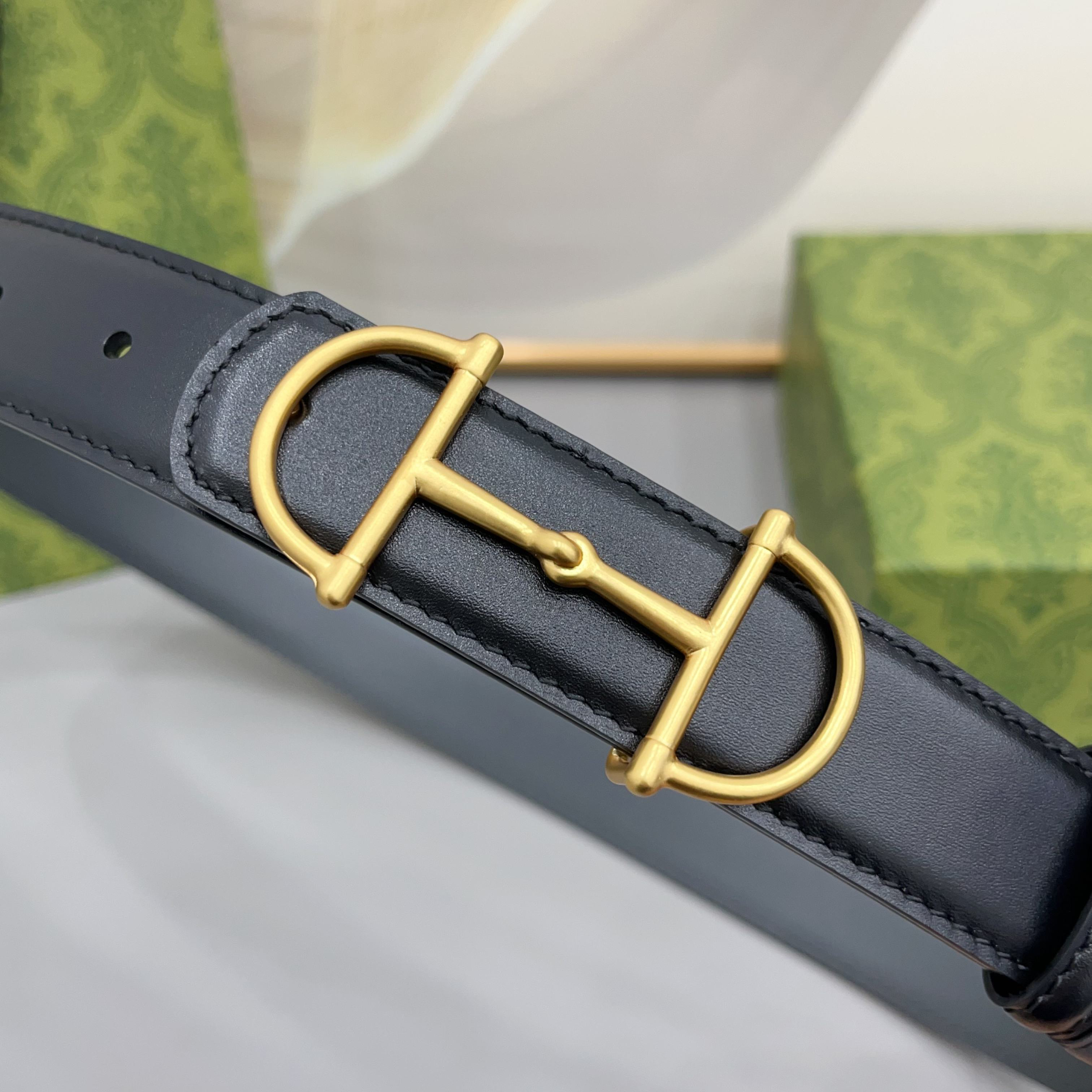 [TOP] GUCCI  Belt 3 cm - Black - 711 Luxury