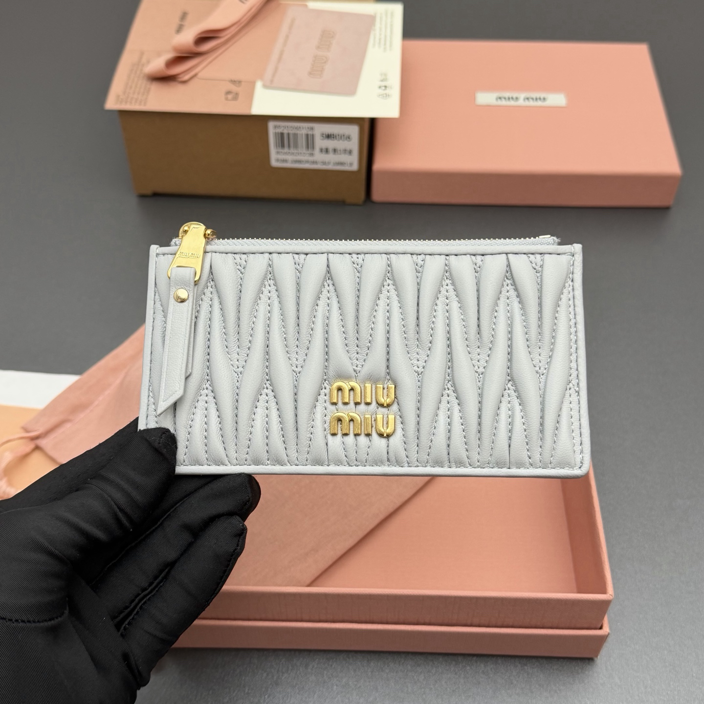 [TOP] Miu Miu  Wallet 15 x 8 cm - Grey