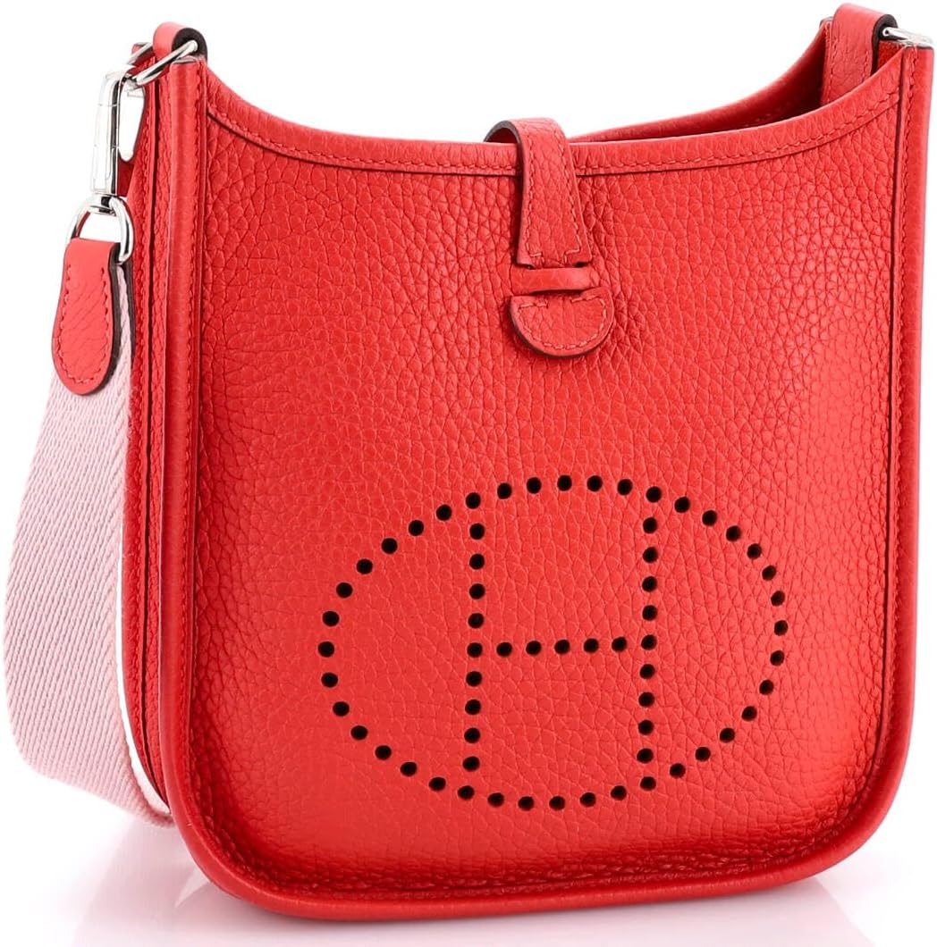 Hermès, Pre-Loved Evelyne Bag Gen III Clemence TPM, Rouge Pivoine