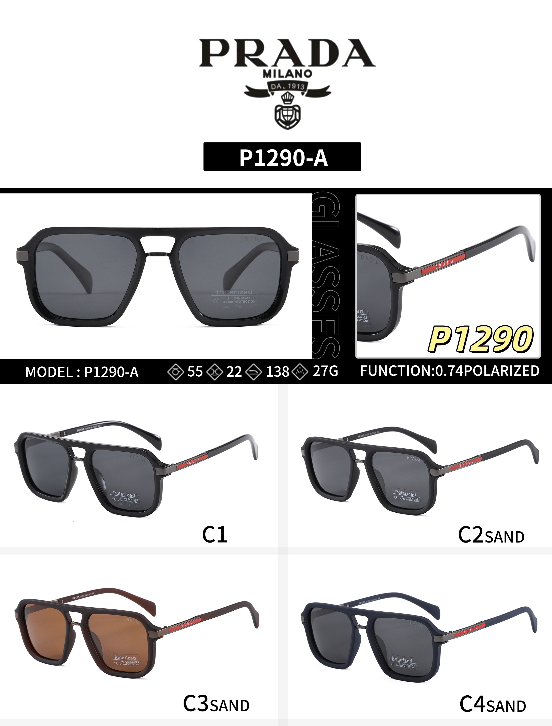 [TOP] PRADA Sunglasses - 4 Colors - 711 Luxury