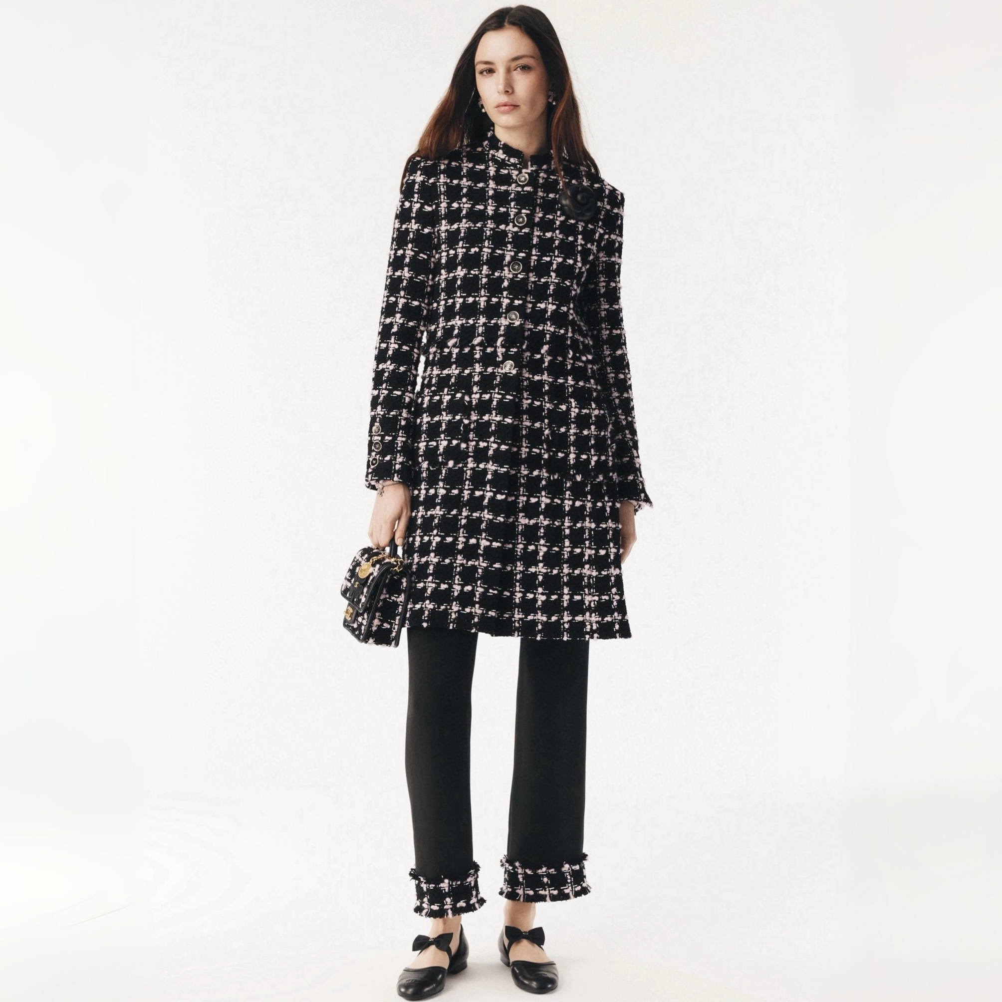 Chanel Plaid Jacket Black Pink #330154