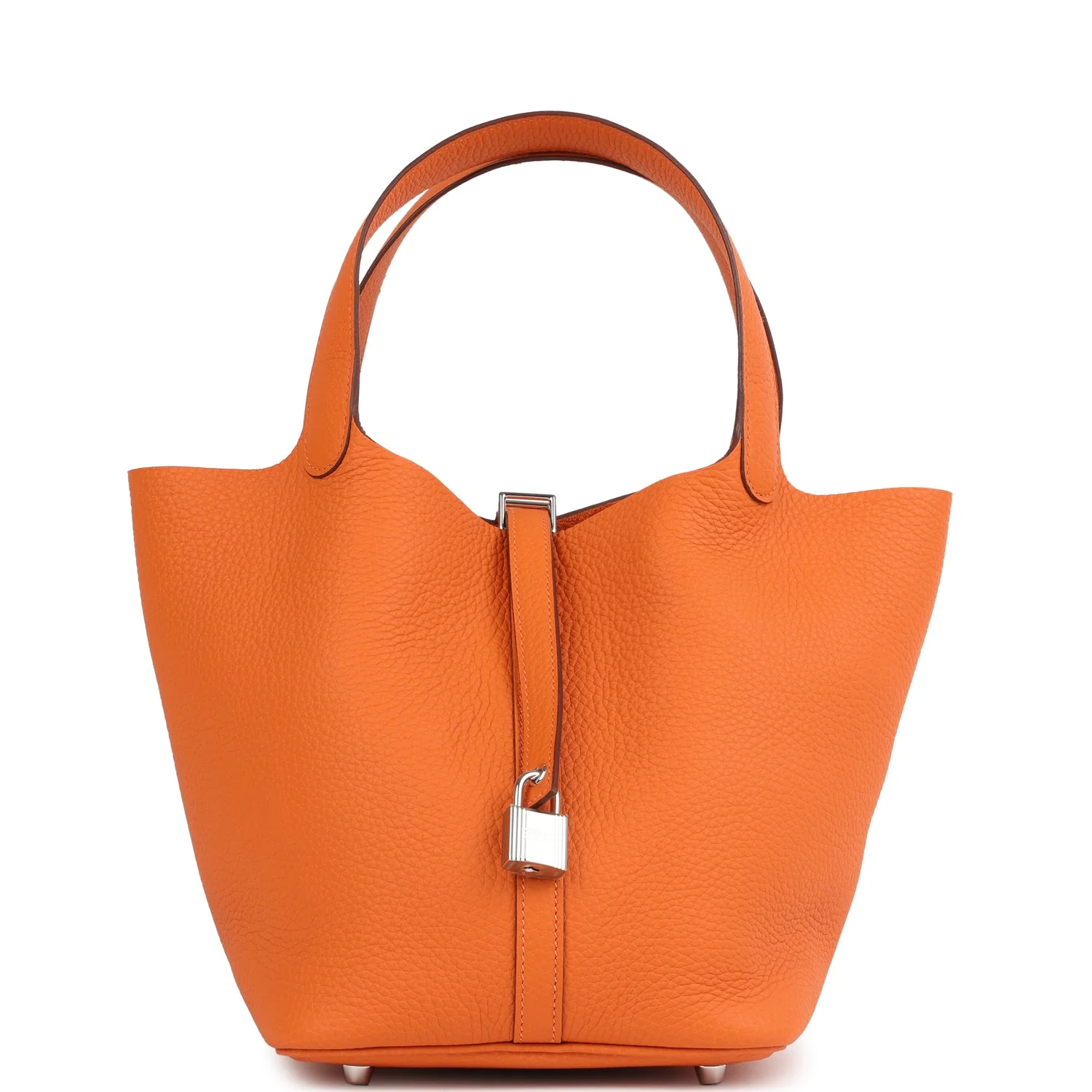 Hermes Picotin Lock  Orange Clemence Palladium Hardware
