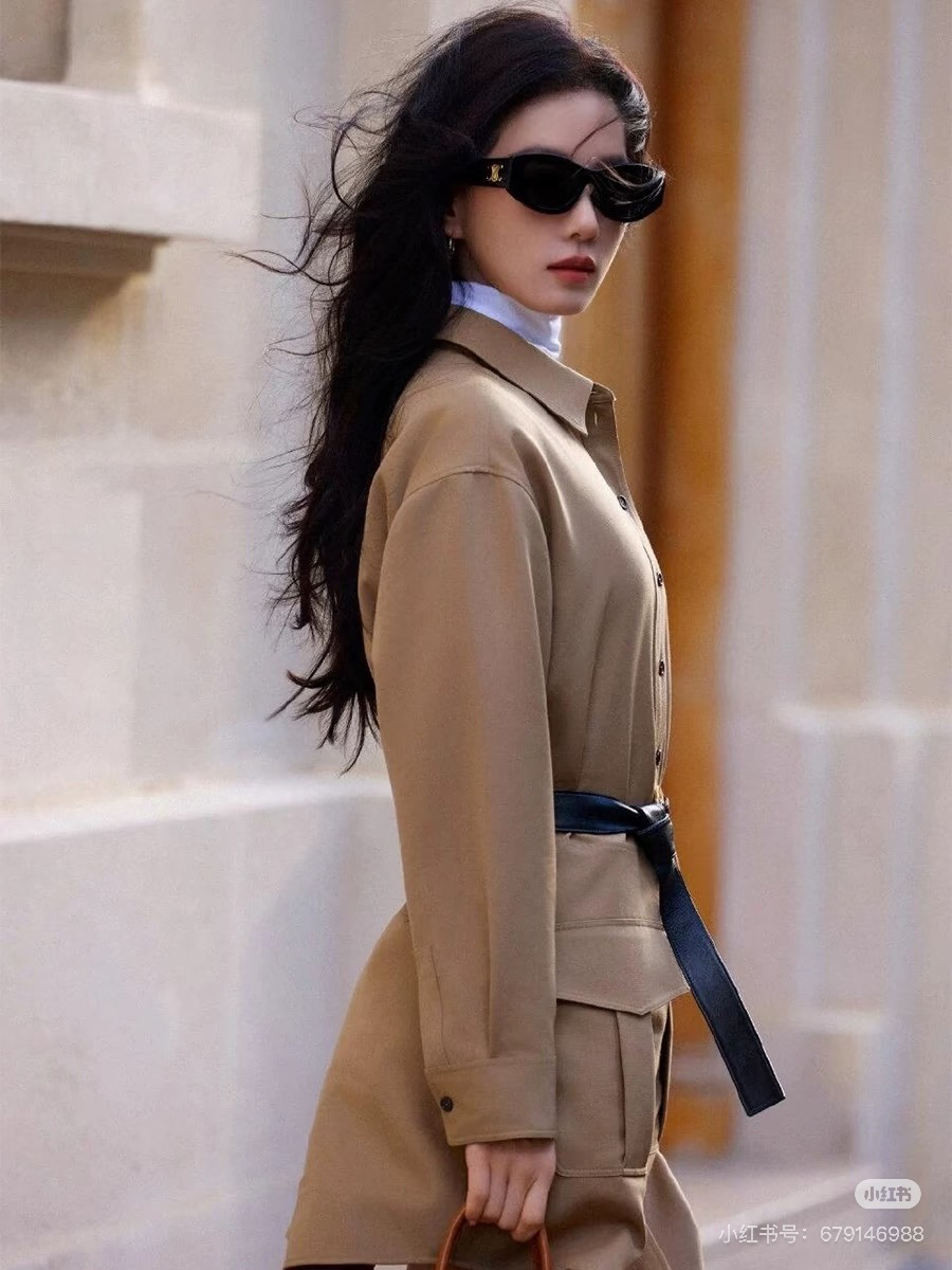 [TOP] CELINE Trench Coat - Khaki