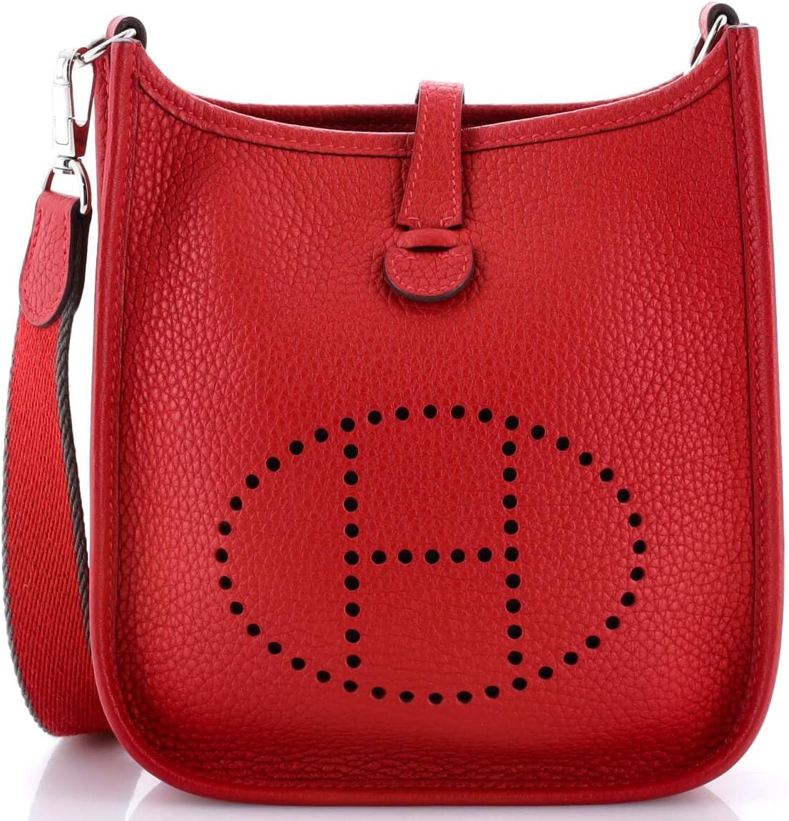 Hermès, Pre-Loved Evelyne Bag Gen III Clemence TPM, Rouge Casaque