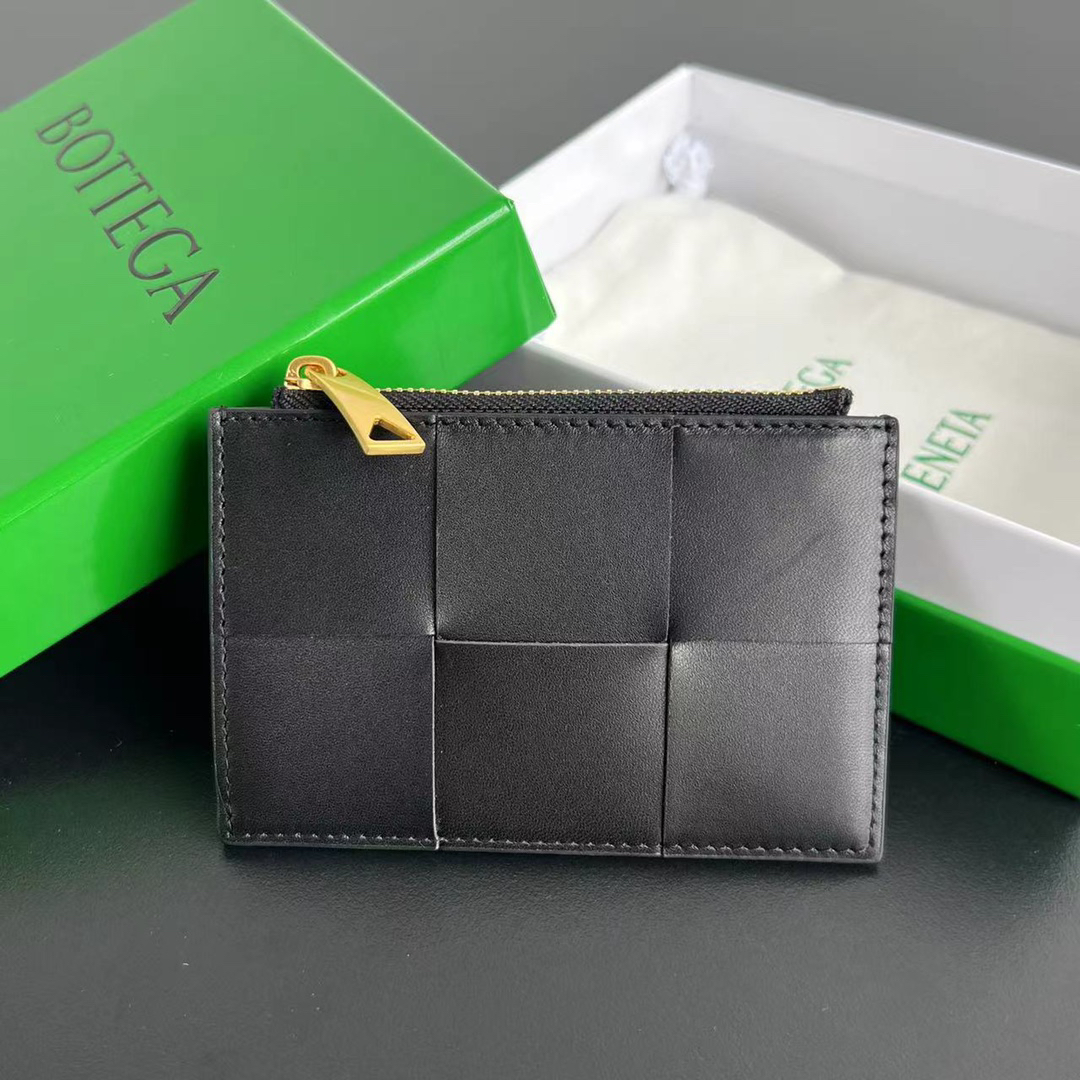 [TOP] Bottega Veneta BV  Card Holder 12x8x0.5 cm  -  Black - 711 Luxury