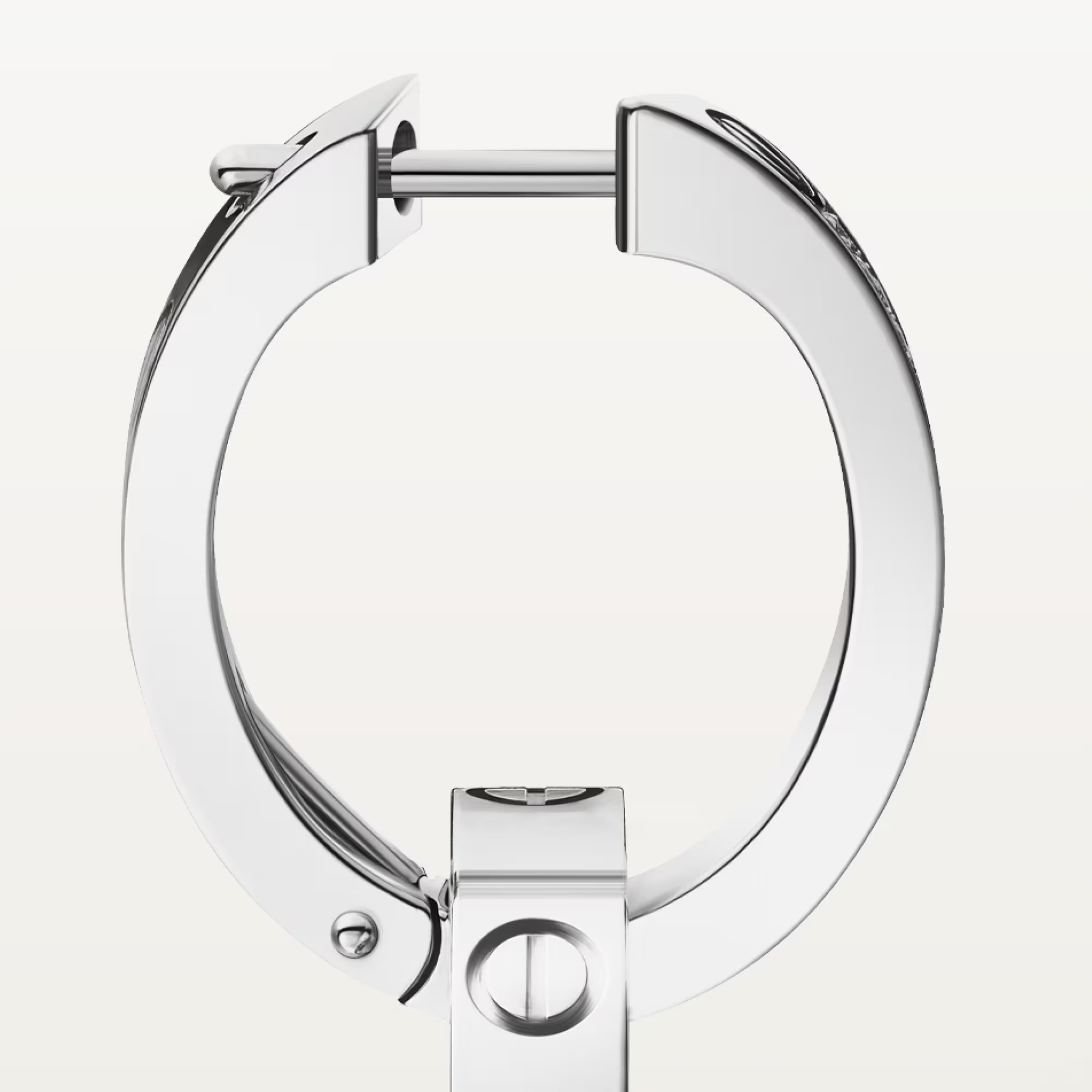 Carty Love Luna Loop Earrings, White Gold, Multiwear Half-Paved