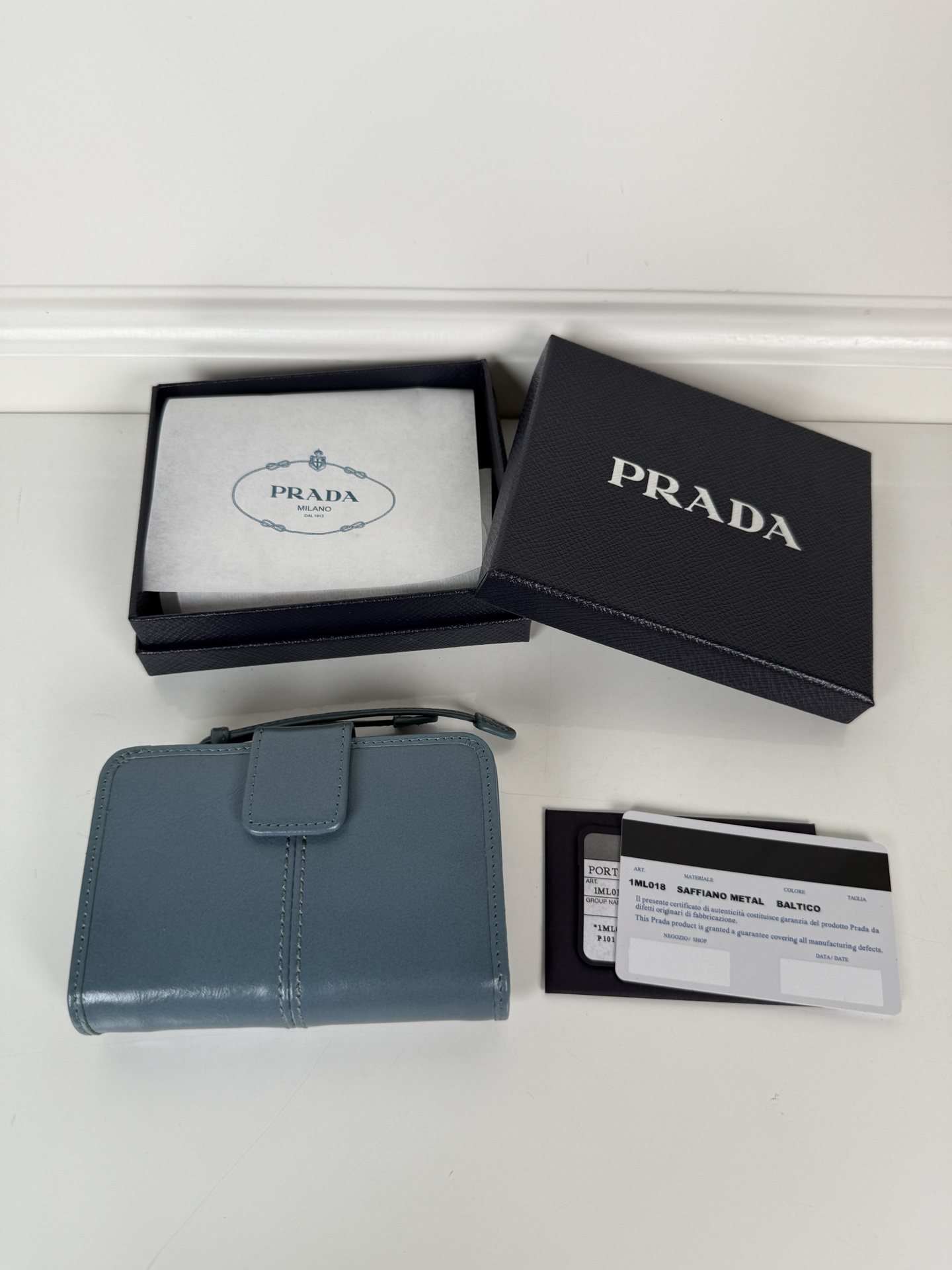 [TOP] PRADA Wallet 12 x 8cm - Blue - 711 Luxury