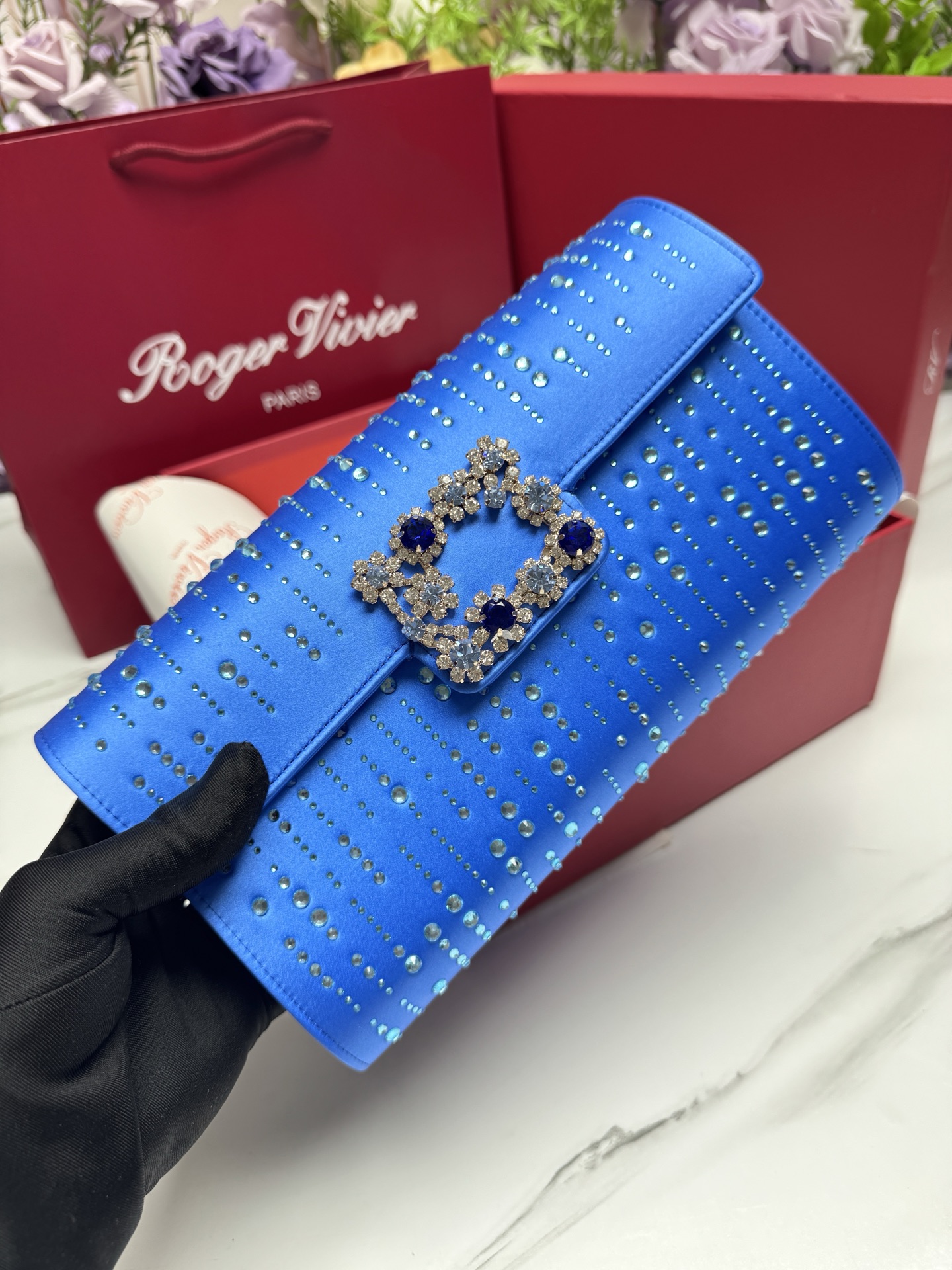 [TOP] ROGER VIVIER Diamond Bag 24-13-3 CM - Blue - 711 Luxury