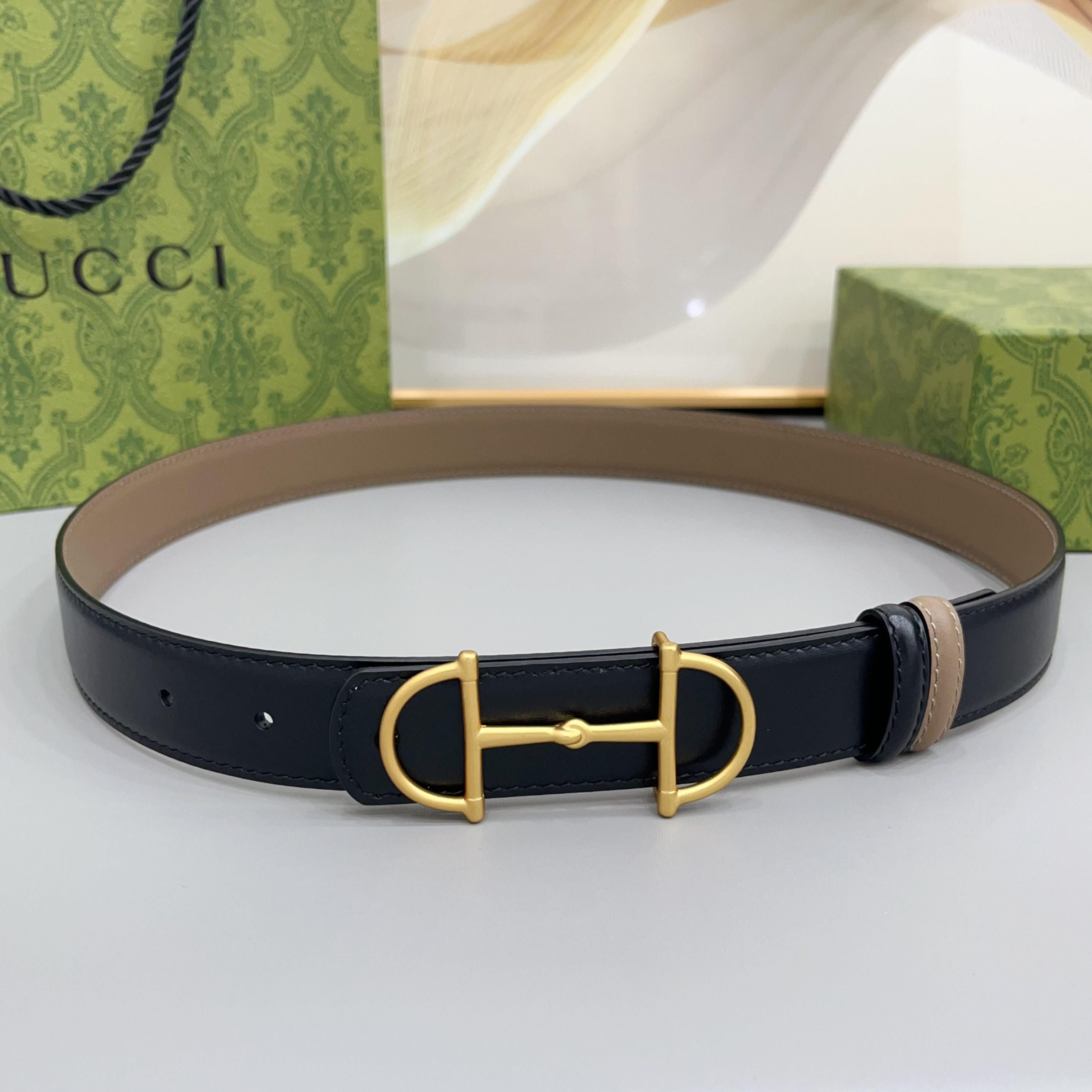 [TOP] GUCCI  Belt 3 cm - Black - 711 Luxury
