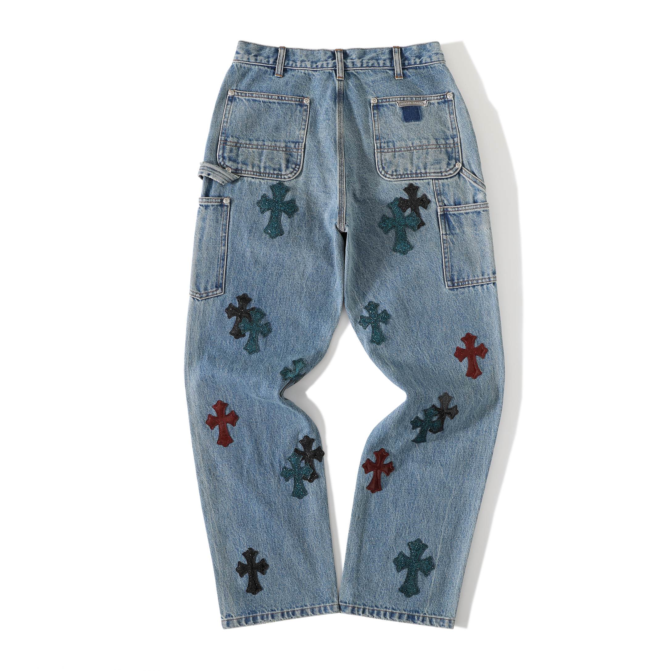 Chrome Hearts Three-color Starry Sky Jelly Leather Work Jeans #381414