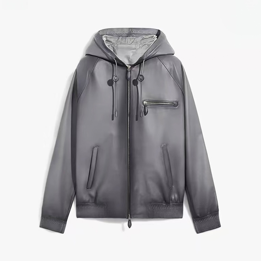 Berluti Clothing Berluti Hooded Casual Leather Jacket #281635 | Nigo Office
