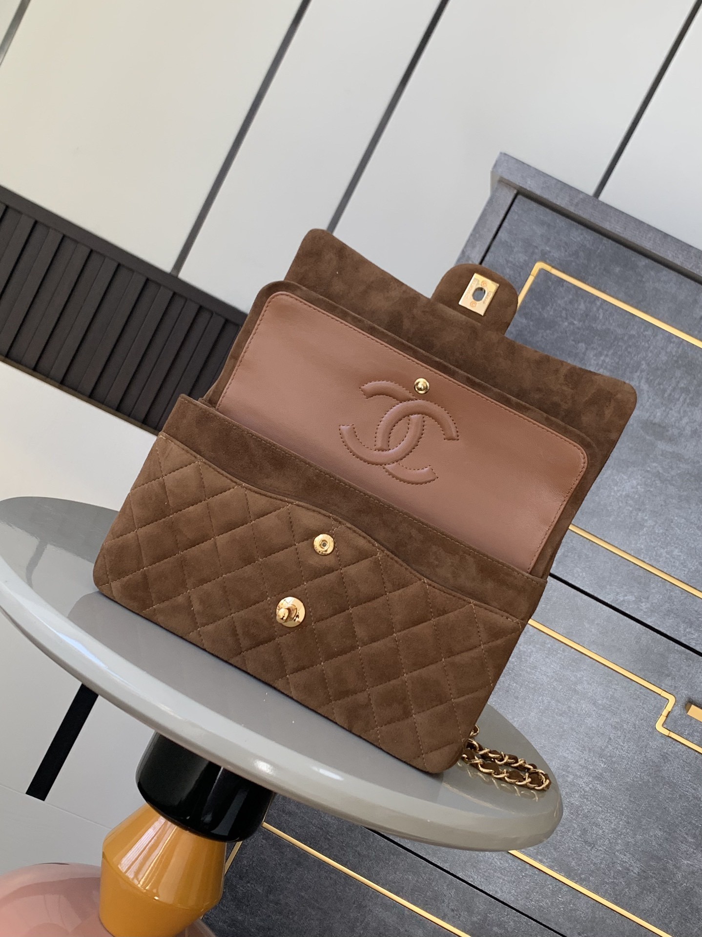 [TOP] CHANEL Classic Flap Bag 25cm - Brown & GHW - 711 Luxury