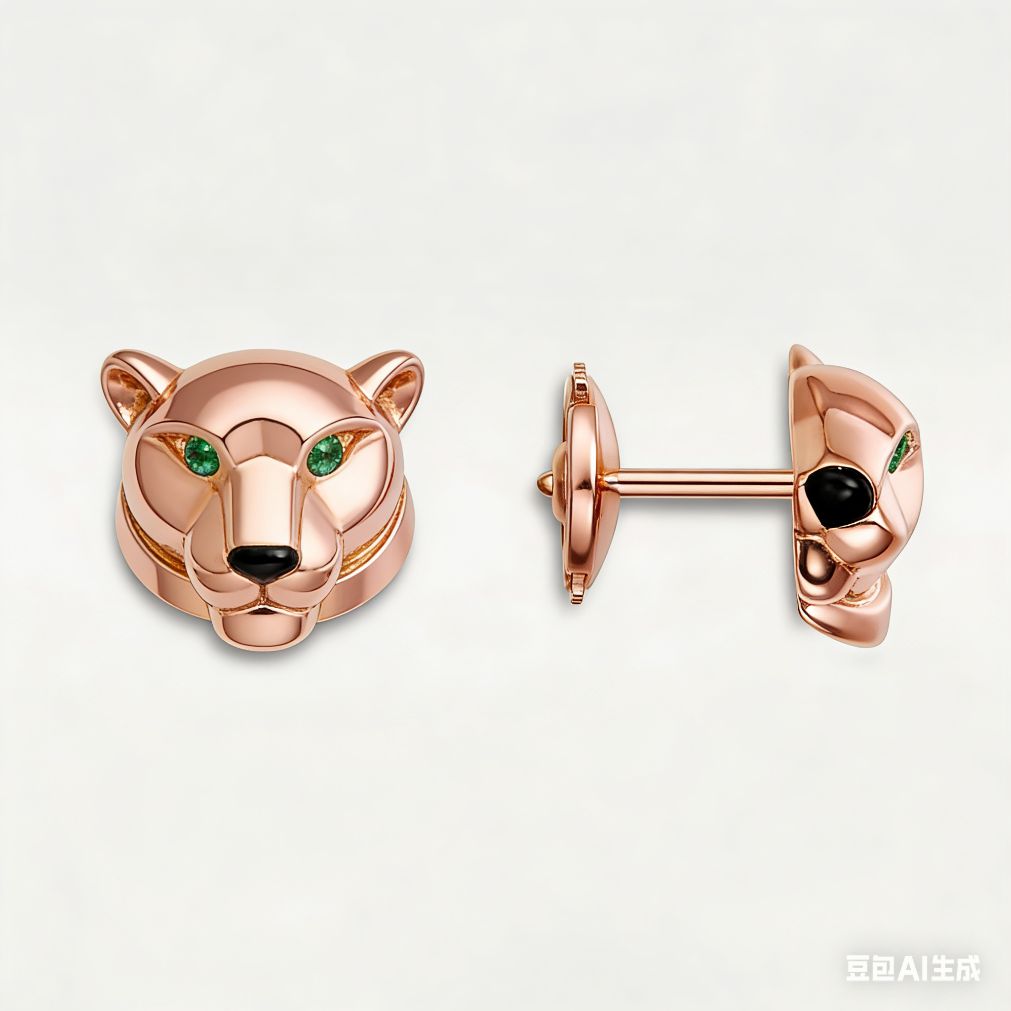 Carty Panther Pure Earrings,Rose Gold, Stud
