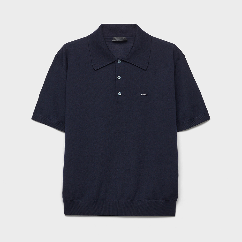 PRADA Aviator Superfine Wool Polo Shirt #384293