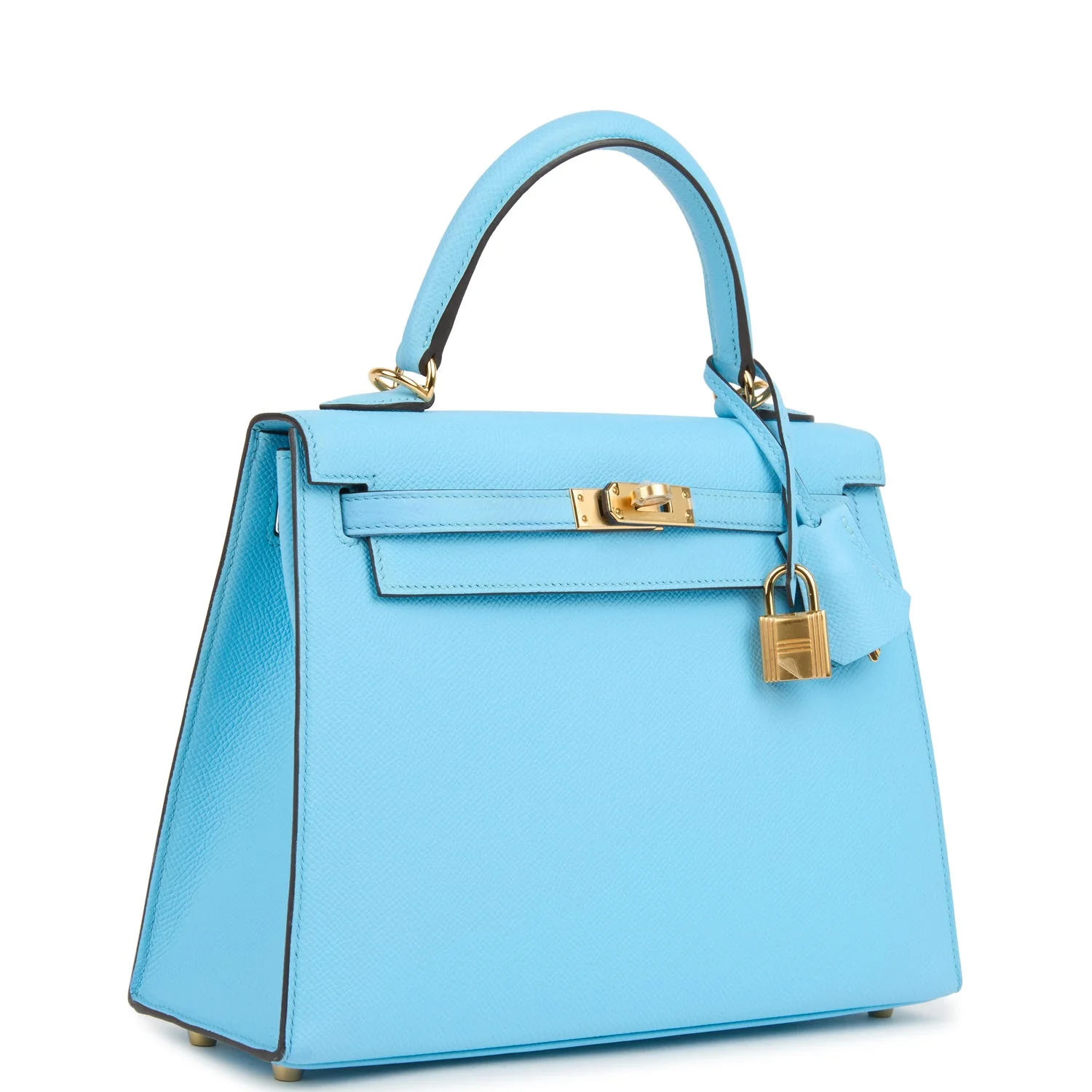 Hermes Kelly Sellier  Celeste Epsom Gold Hardware