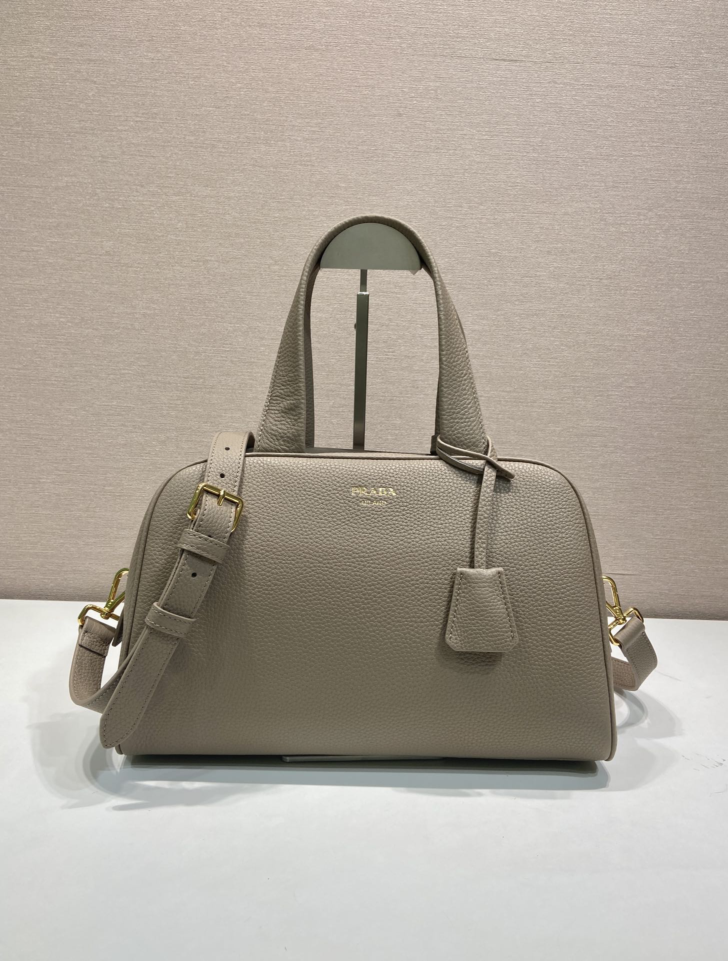 [TOP] PRADA Leather Bag  33x22x14cm - Grey - 711 Luxury