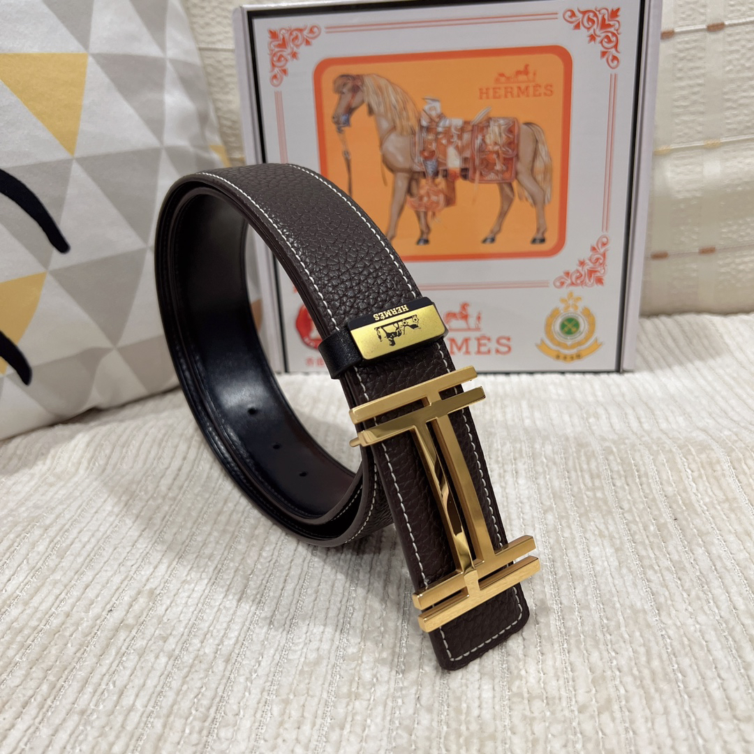 [TOP] HERMES Men's  Belt 3.8cm - Brown - 711 Luxury
