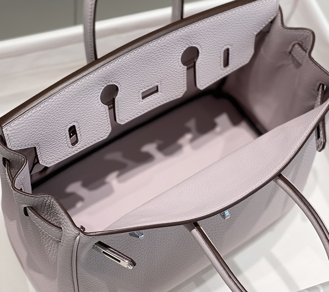 [TOP] HERMES Birkin Togo Leather 25cm - Mauve Pale & SHW