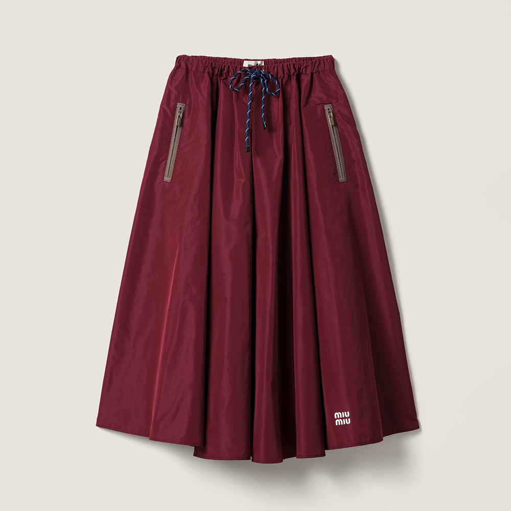 MiuMiu Amaranth Red Technical Fabric Skirt #380062