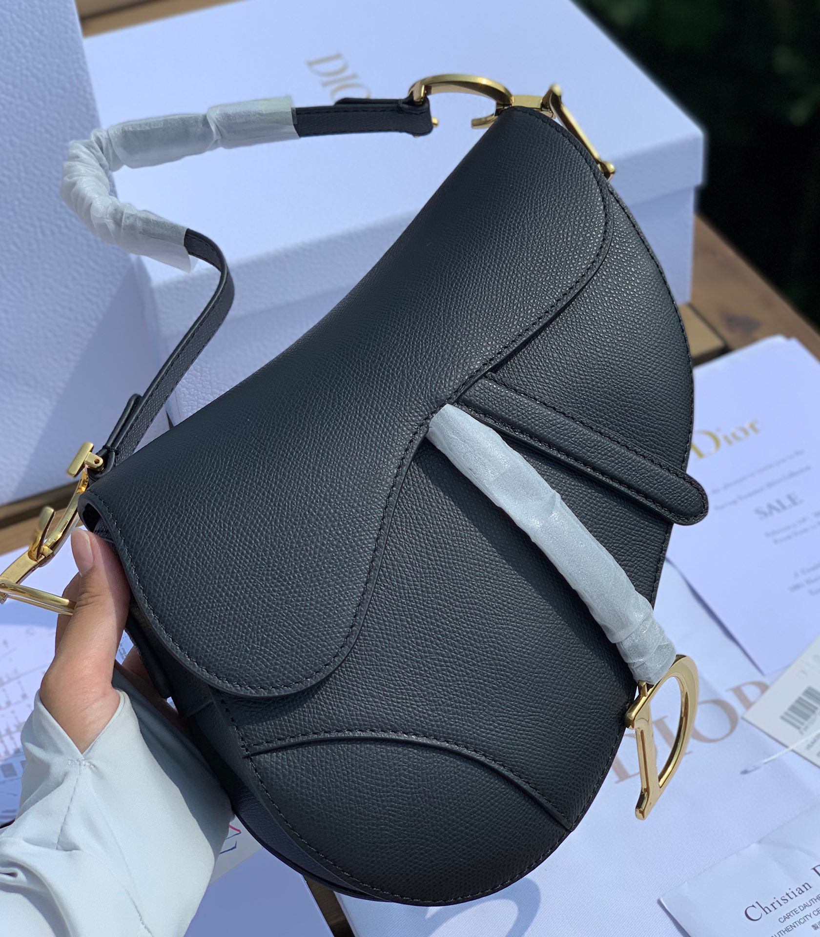 [TOP] Christian Dior Saddle Bag 25.5x20x6.5cm - Black